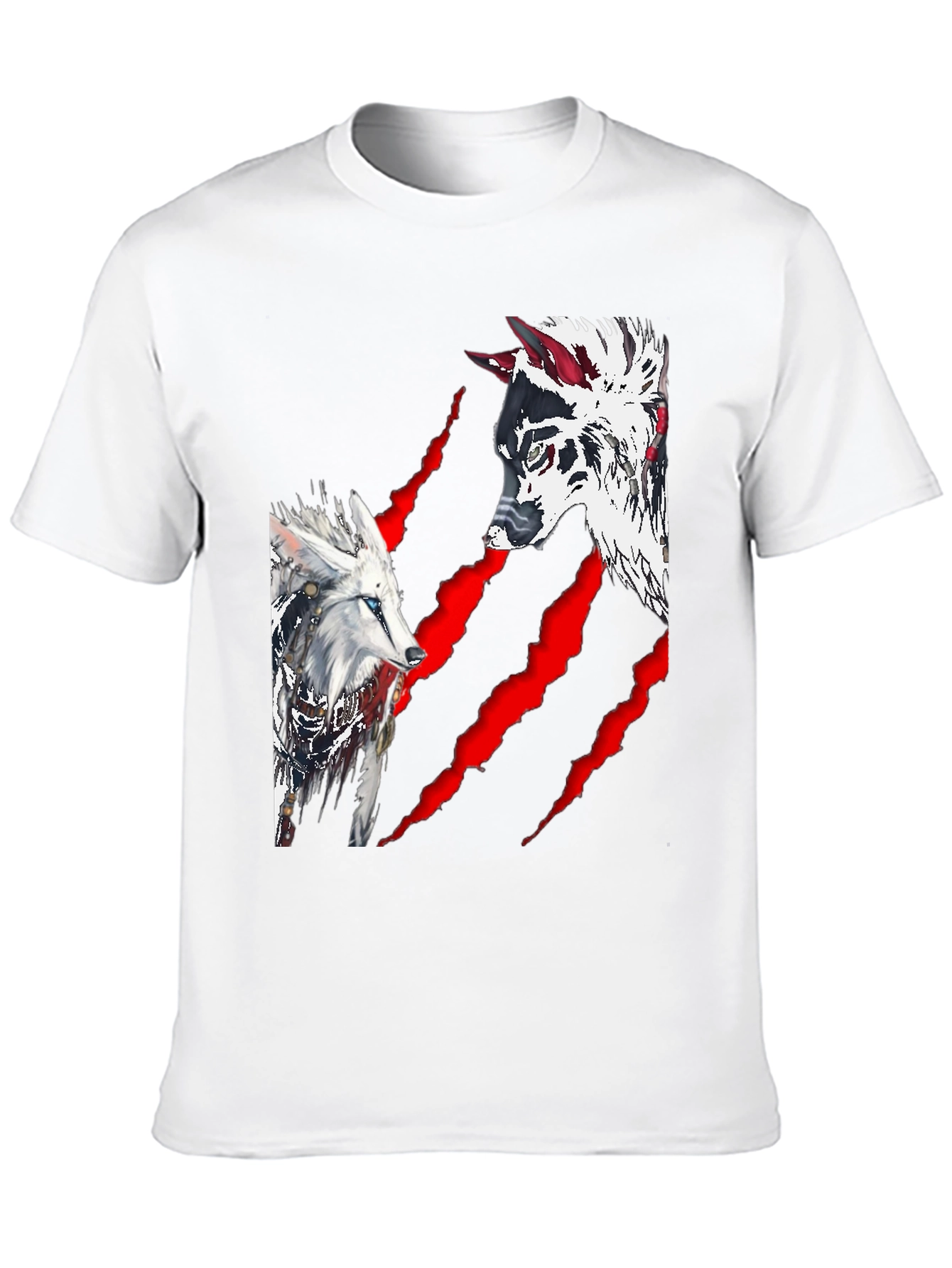 Wolf Graphic Print Crew Neck T-Shirt
