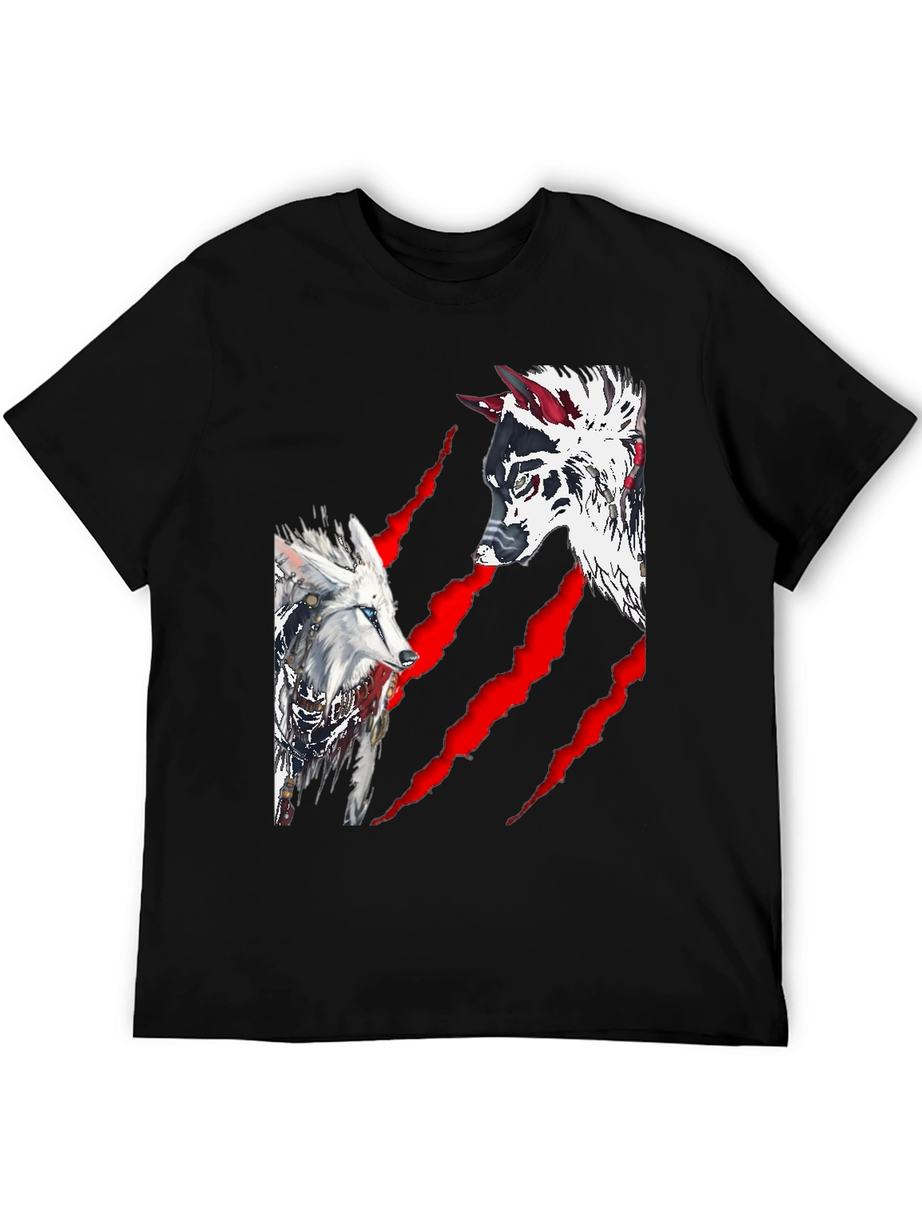 Wolf Graphic Print Crew Neck T-Shirt