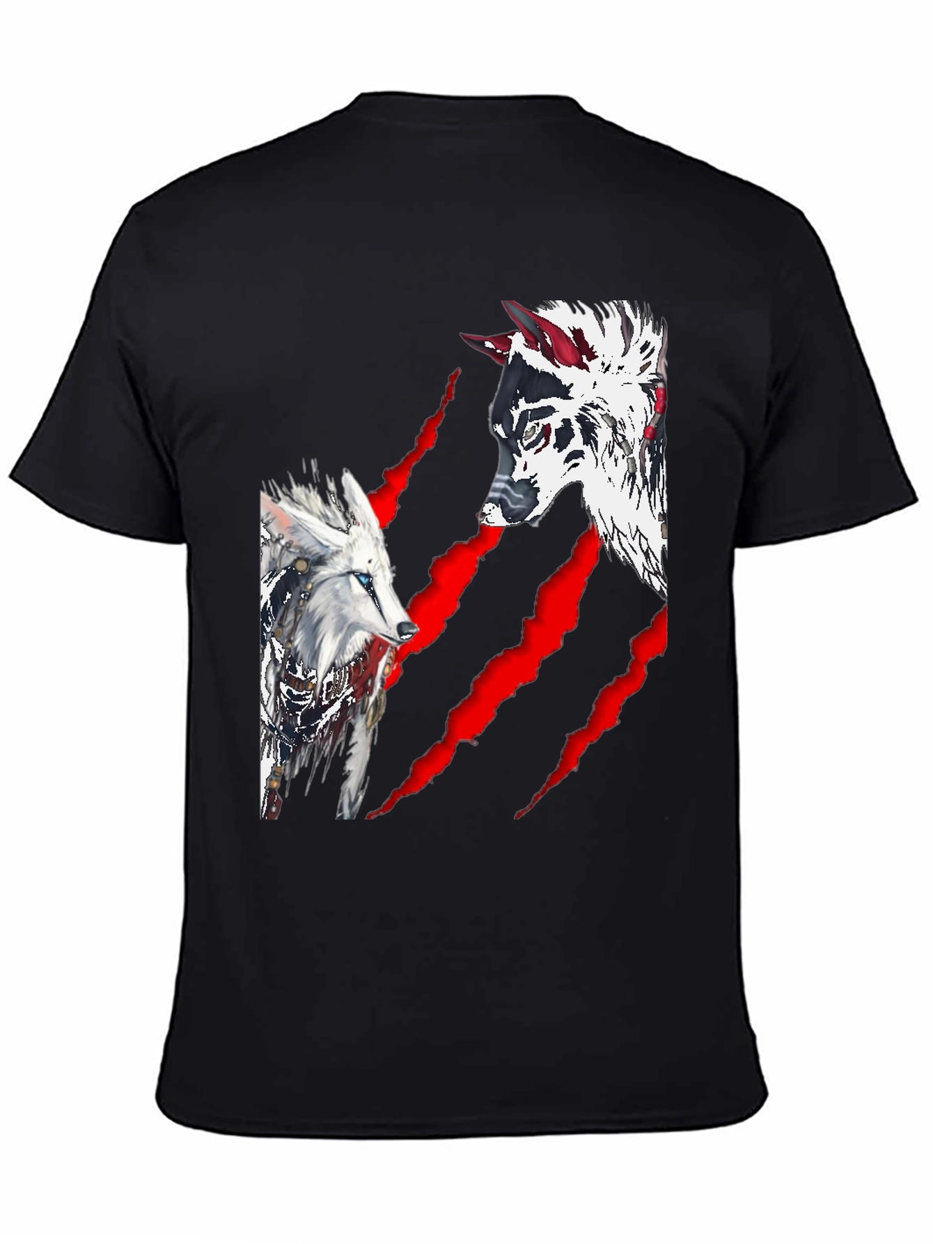 Wolf Graphic Print Crew Neck T-Shirt