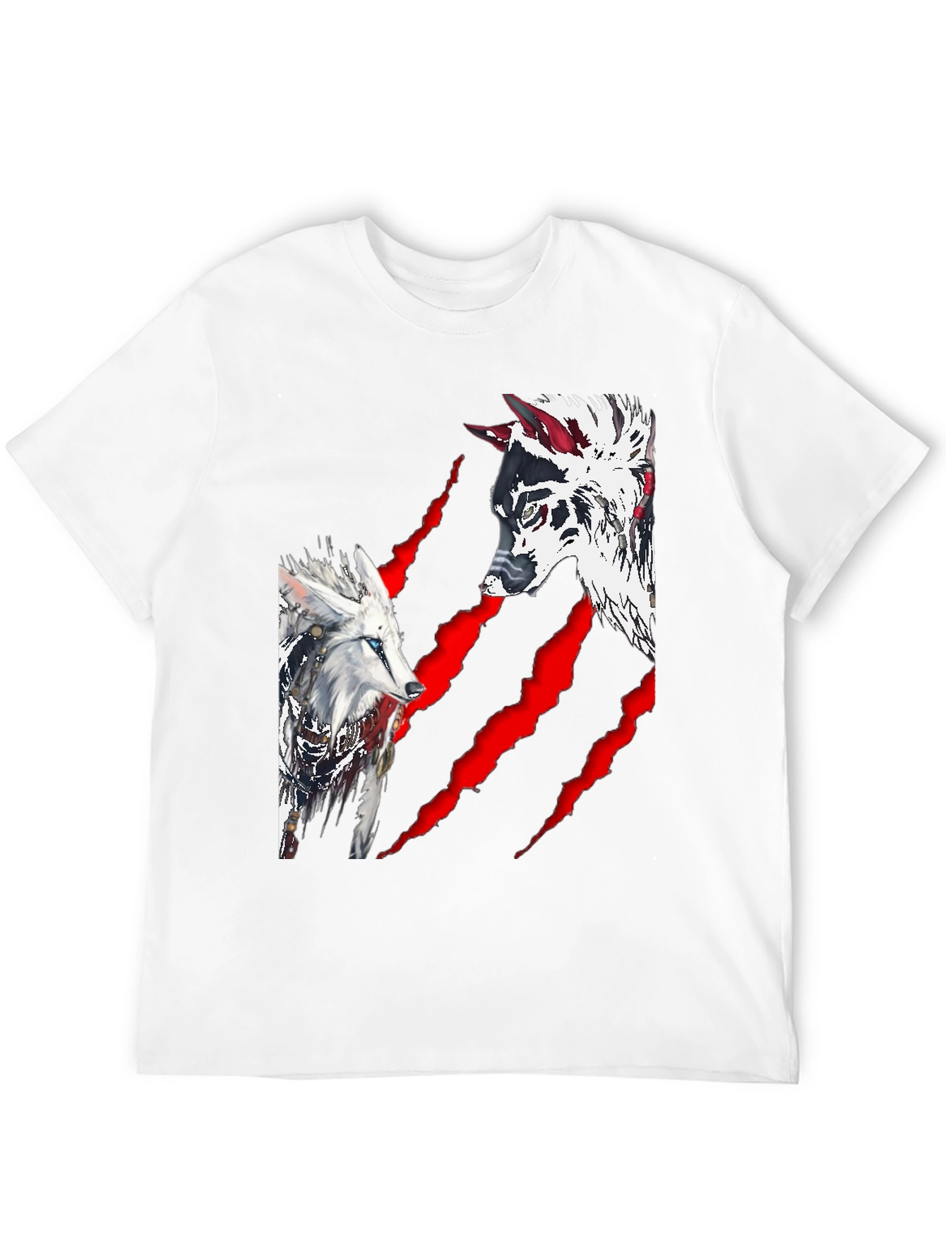 Wolf Graphic Print Crew Neck T-Shirt