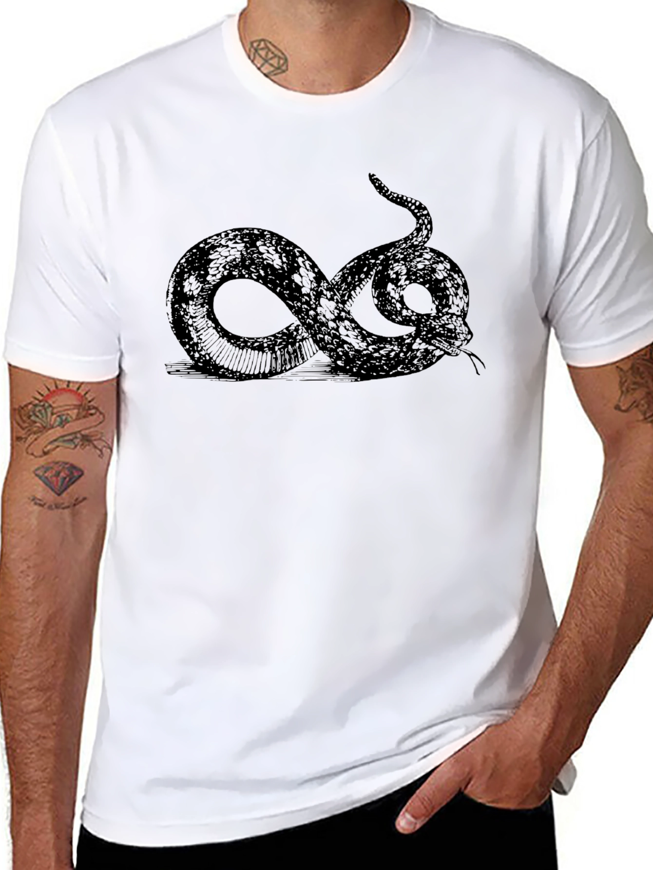 Black Snake Graphic Tee - Mens Fashion