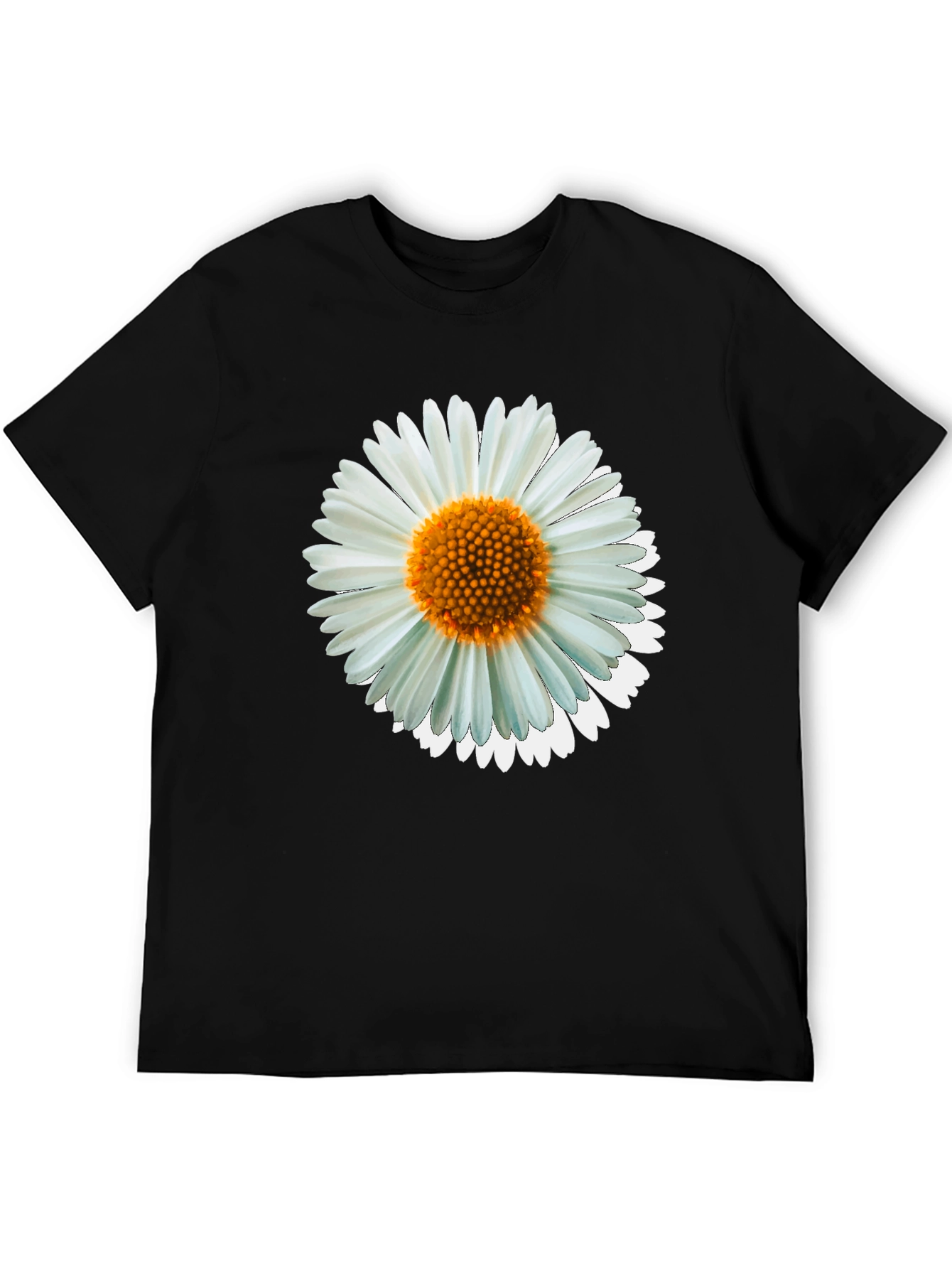 Daisy Graphic Tee - Black Cotton Casual Shirt