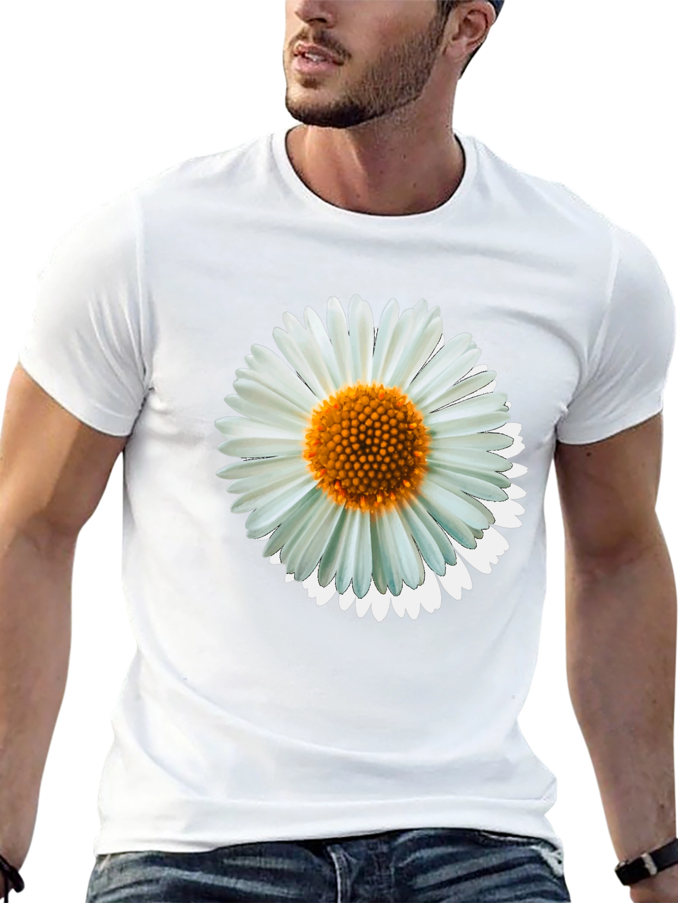Daisy Graphic Tee - Black Cotton Casual Shirt