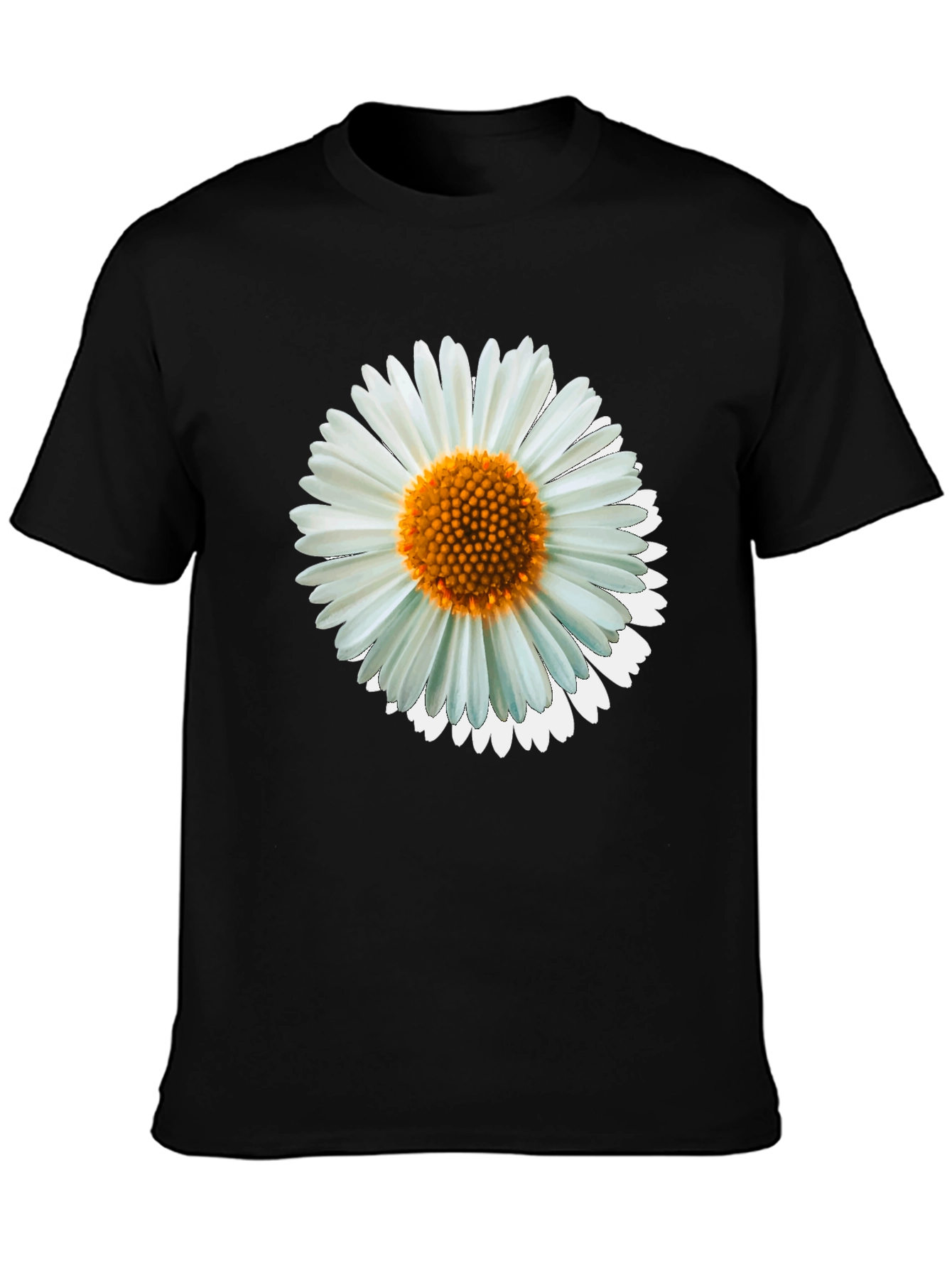 Daisy Graphic Tee - Black Cotton Casual Shirt