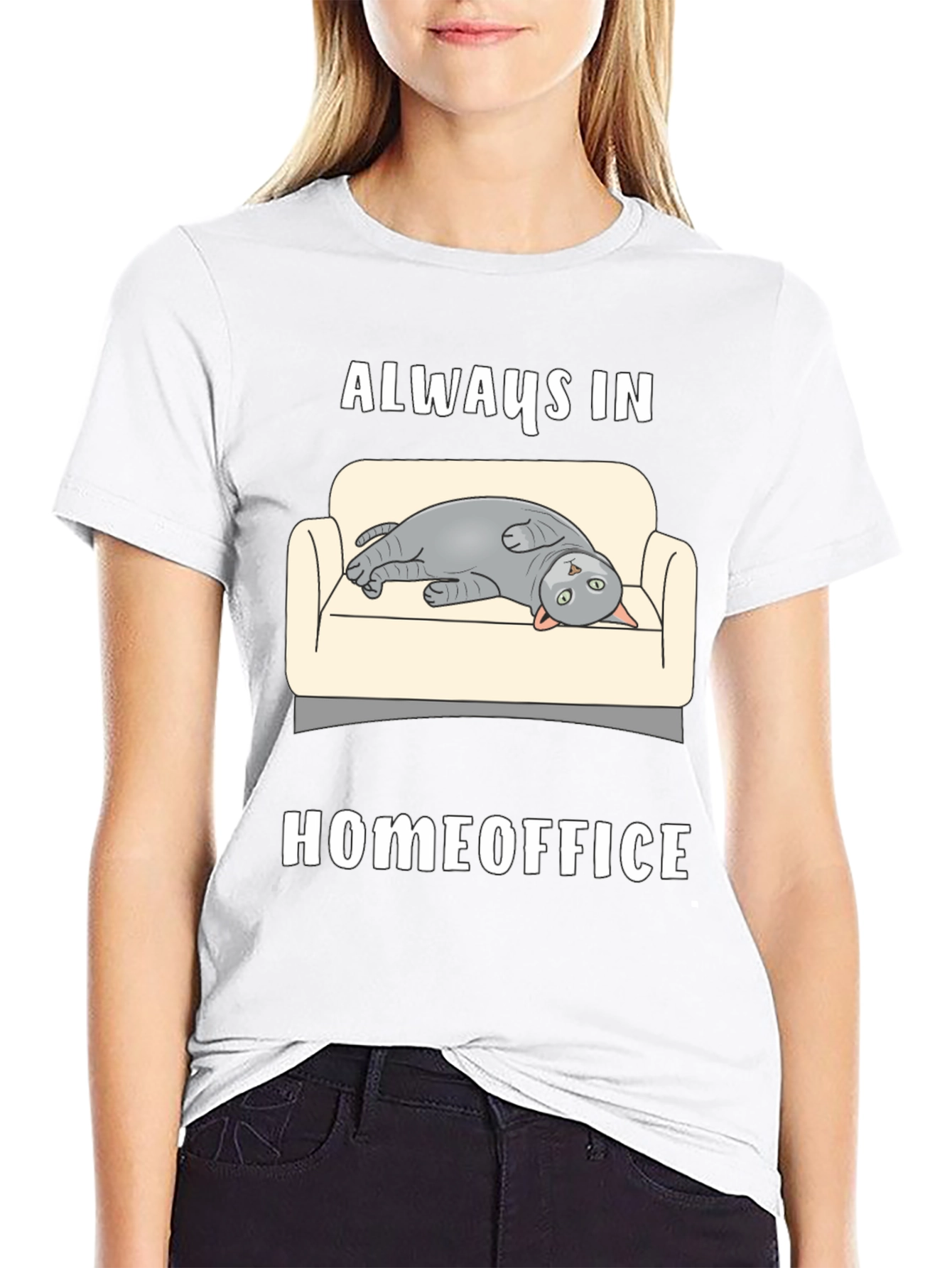 Always in Homeoffice Cat T-Shirt