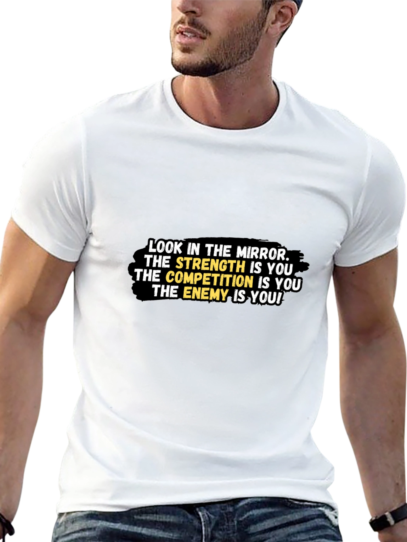 Motivational Graphic Tee - Look in the Mirror