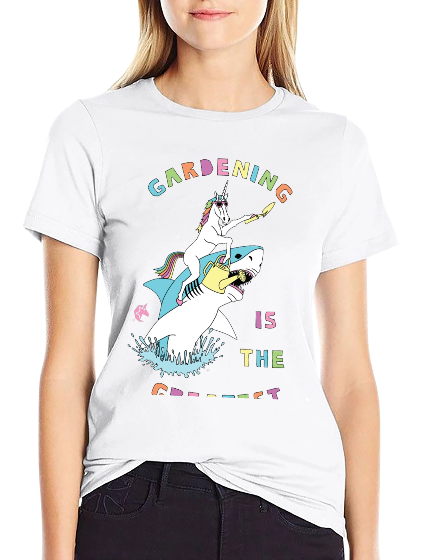 Unicorn Shark Gardening T-Shirt