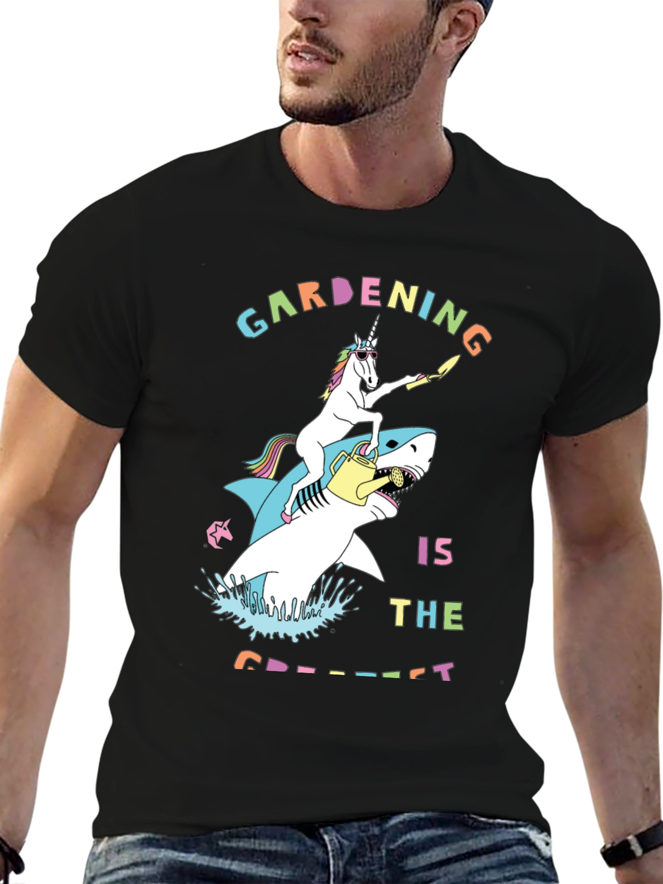 Unicorn Shark Gardening T-Shirt
