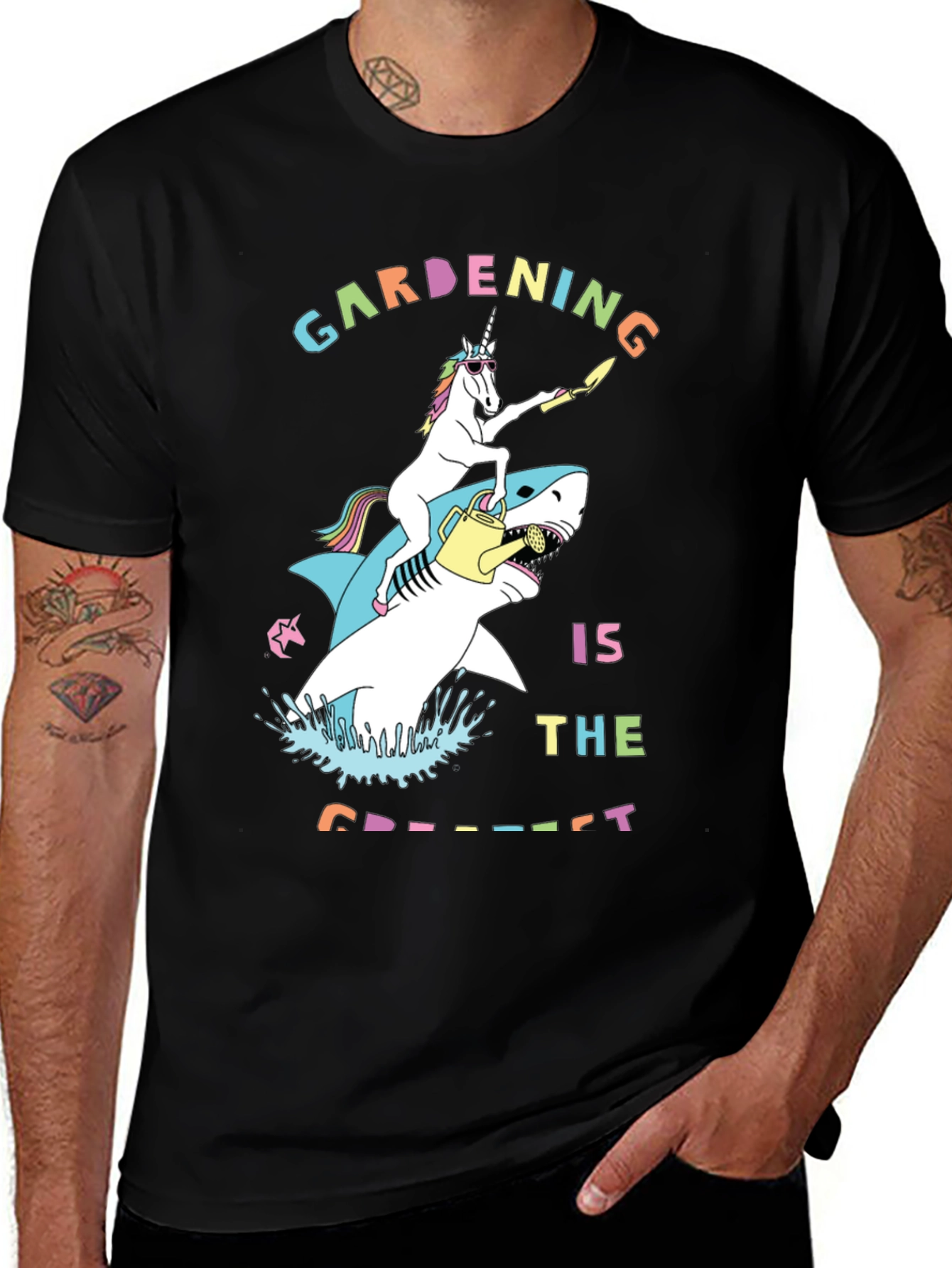 Unicorn Shark Gardening T-Shirt