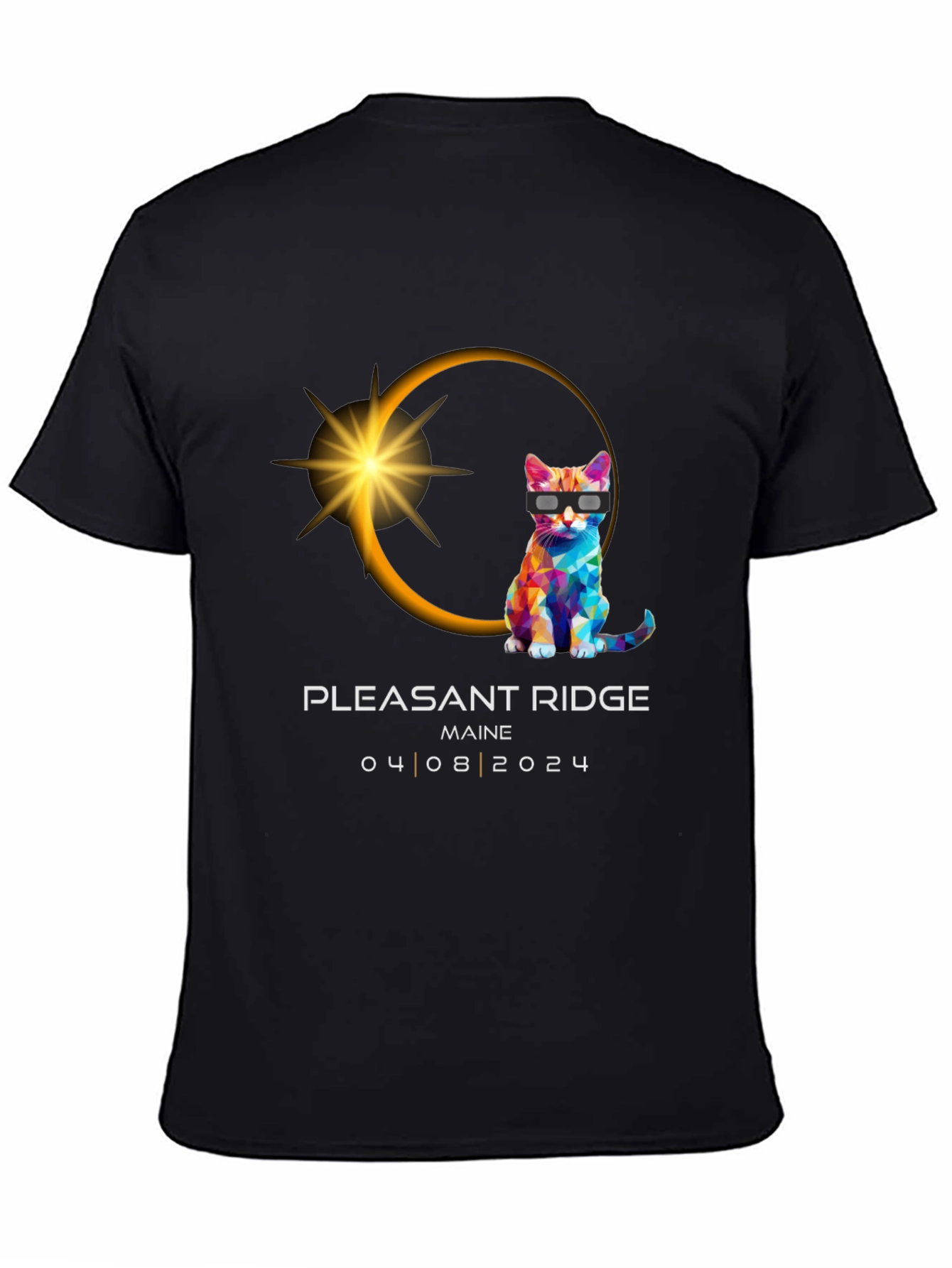 Pleasant Ridge Maine 2024 Eclipse Cat T-Shirt