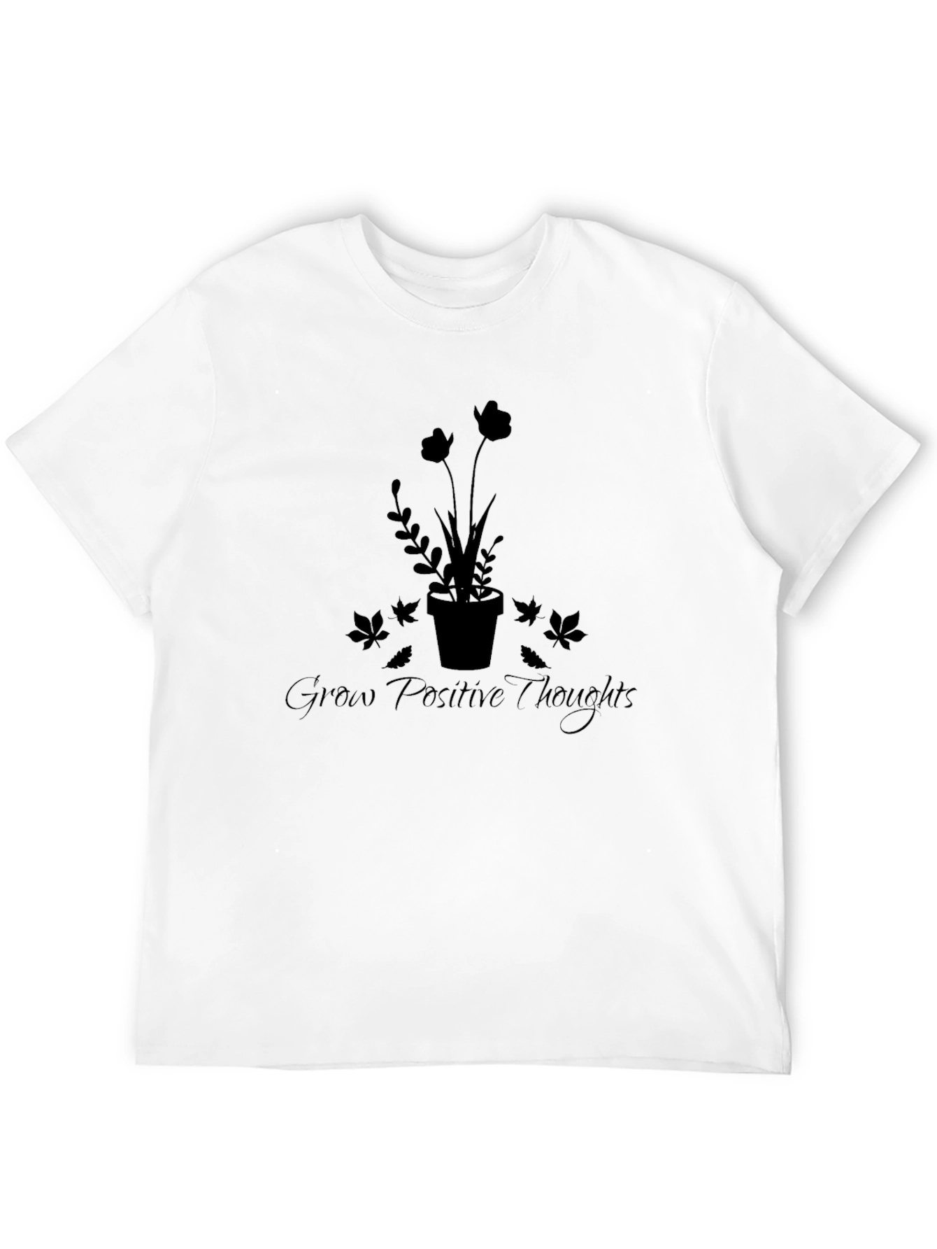 Grow Positive Thoughts T-Shirt - Black Graphic Tee