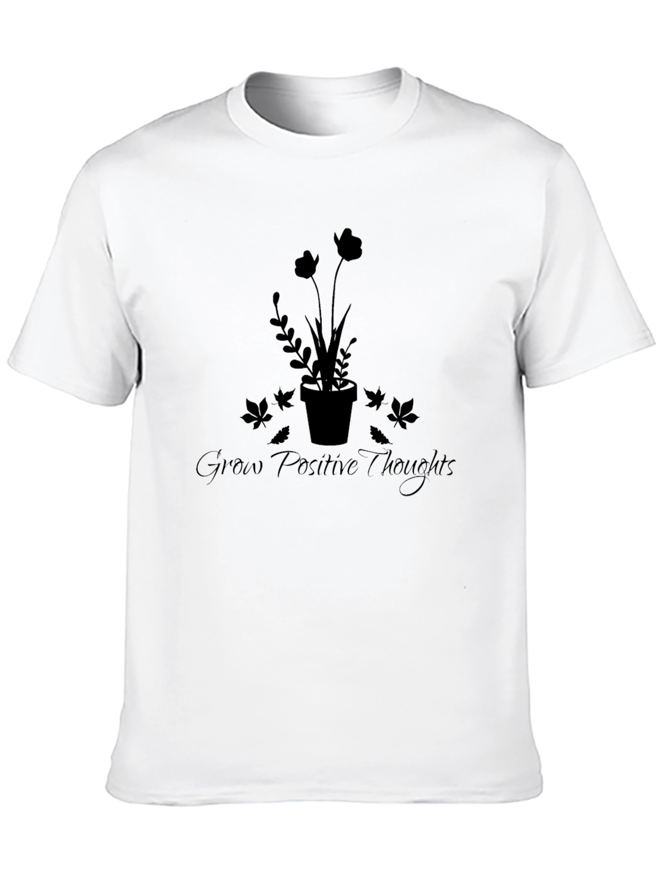 Grow Positive Thoughts T-Shirt - Black Graphic Tee