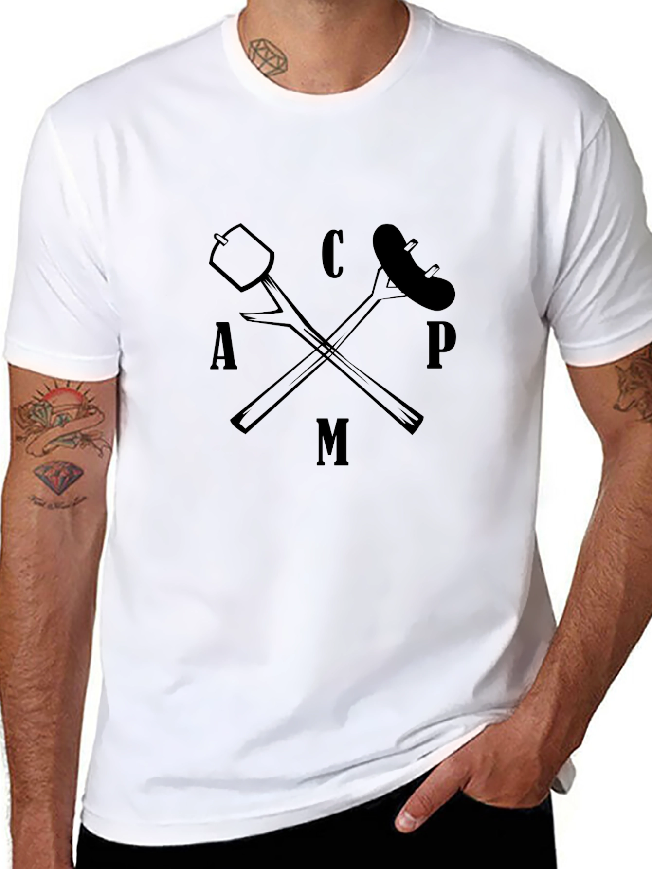 CAMP T-Shirt: Marshmallow & Sausage Camping Tee