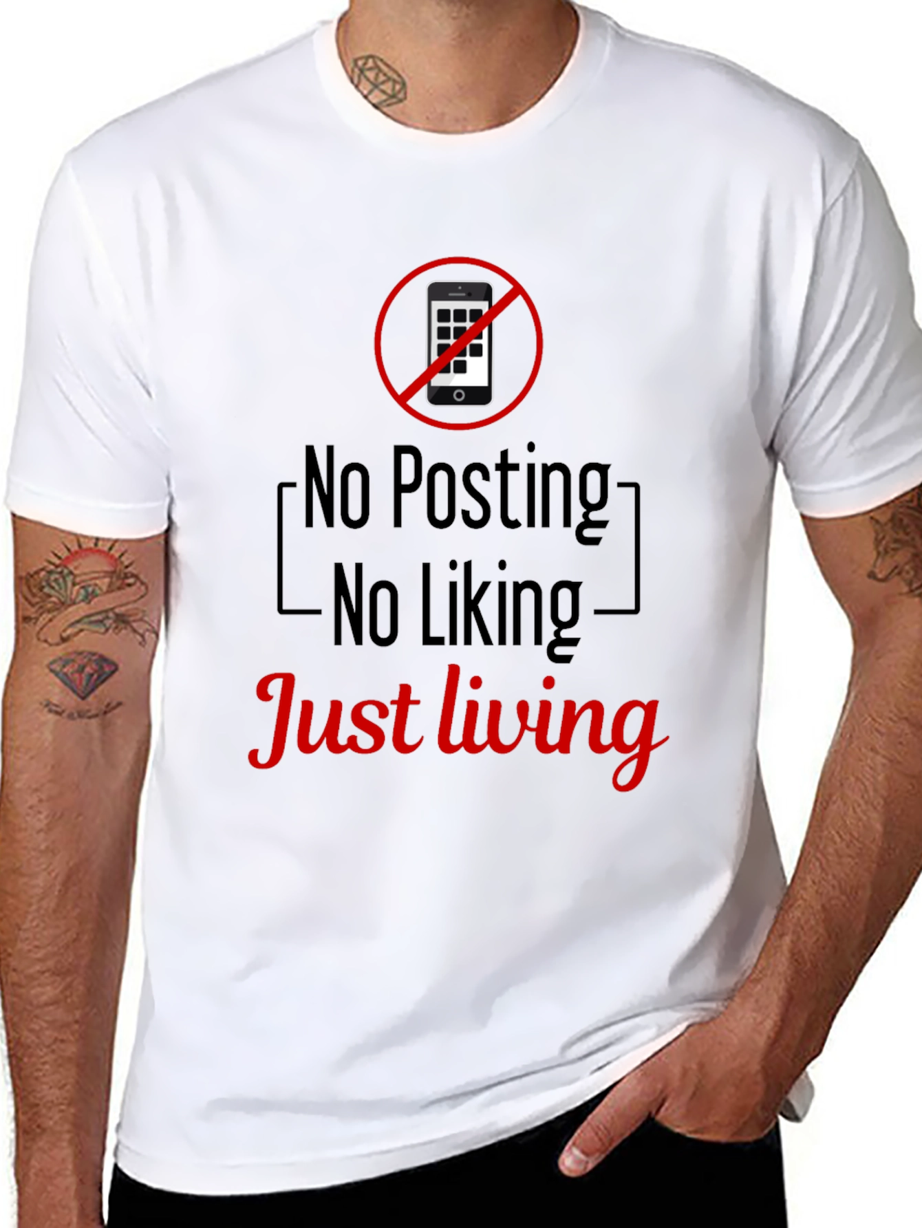 No Posting No Liking Just Living T-Shirt