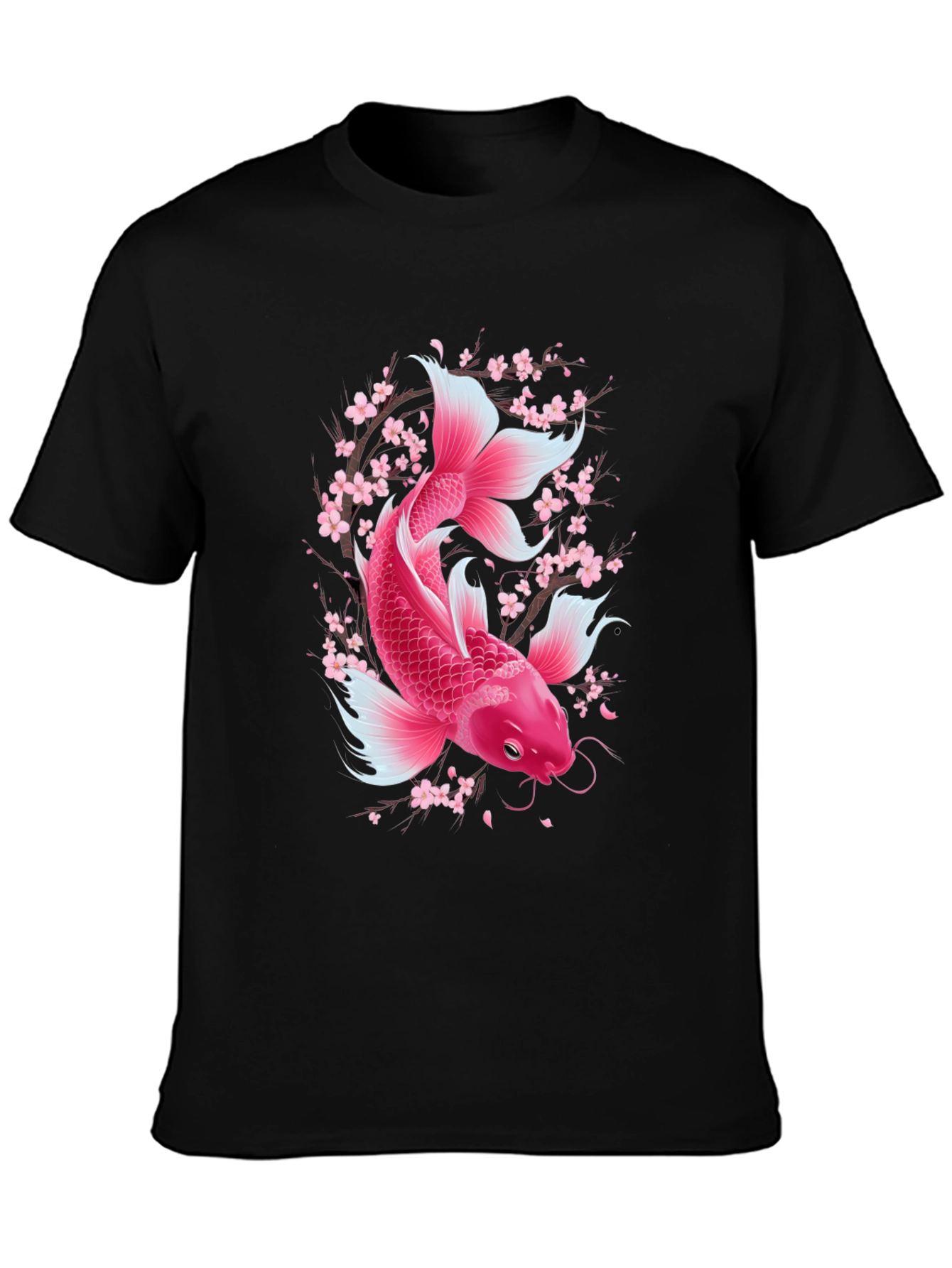 Koi Fish Sakura Blossom Graphic Tee