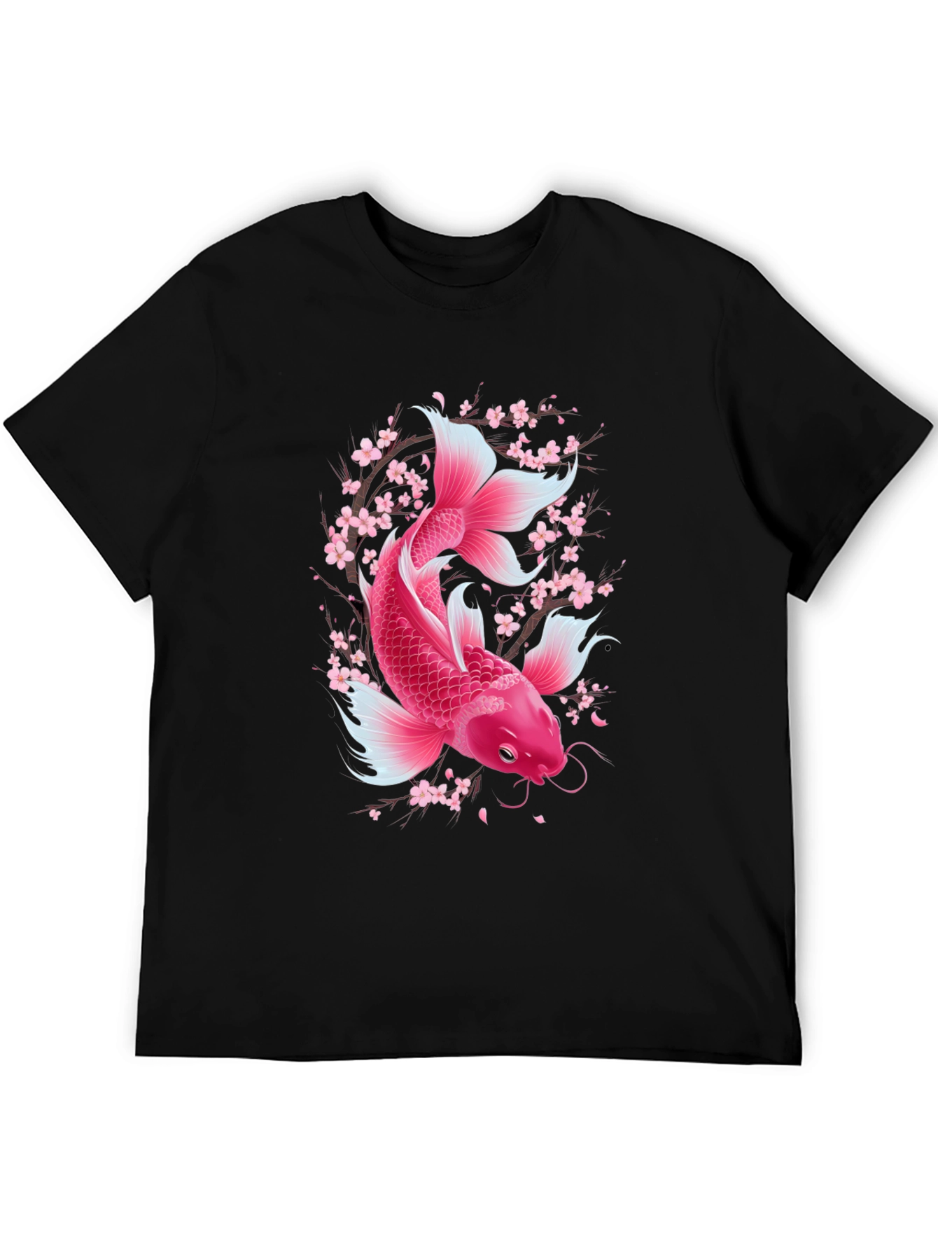 Koi Fish Sakura Blossom Graphic Tee