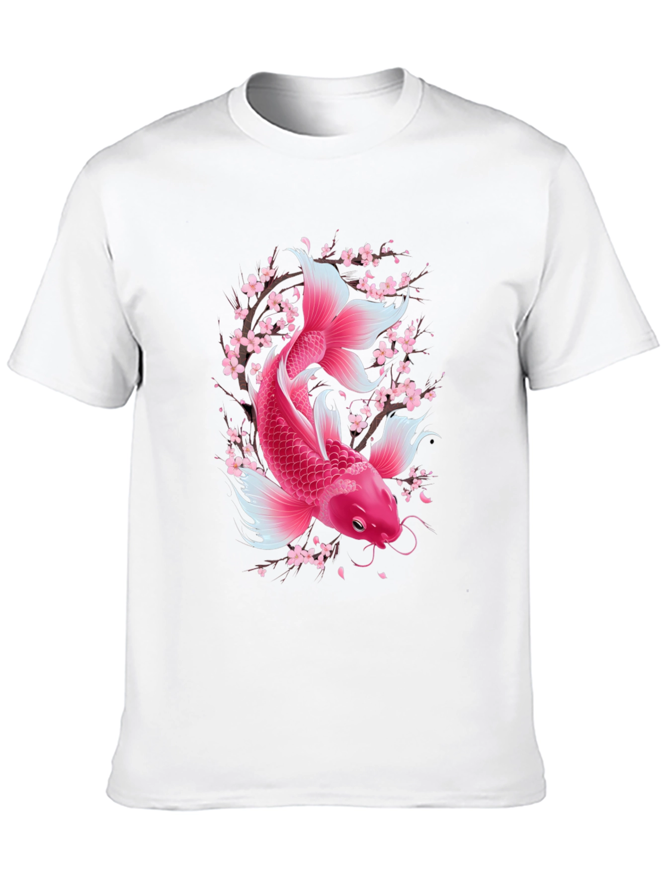 Koi Fish Sakura Blossom Graphic Tee