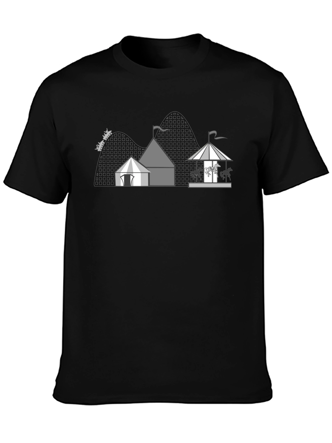 Amusement Park Ride Black T-Shirt