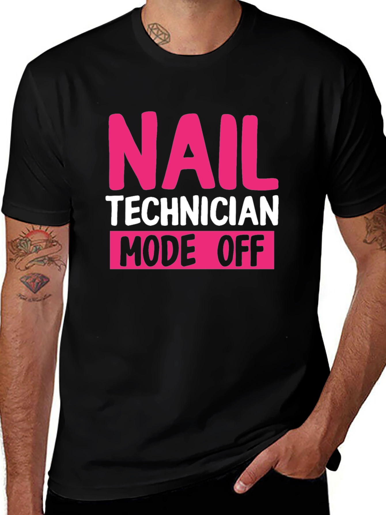 Nail Technician Mode Off Black T-Shirt