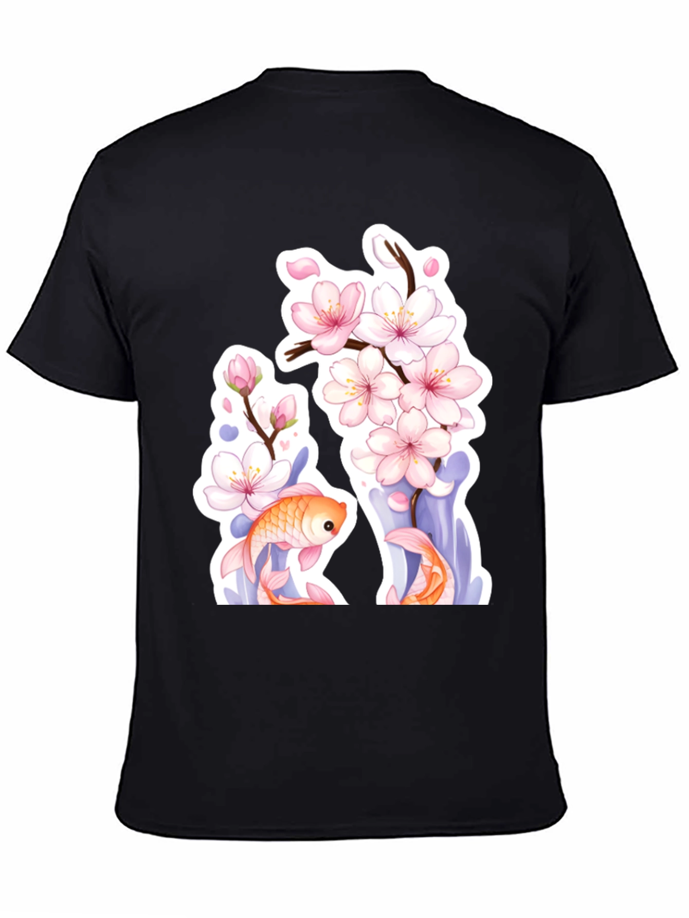 Cherry Blossom Koi Fish Graphic Tee
