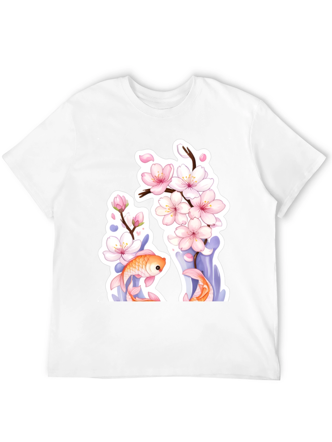 Cherry Blossom Koi Fish Graphic Tee