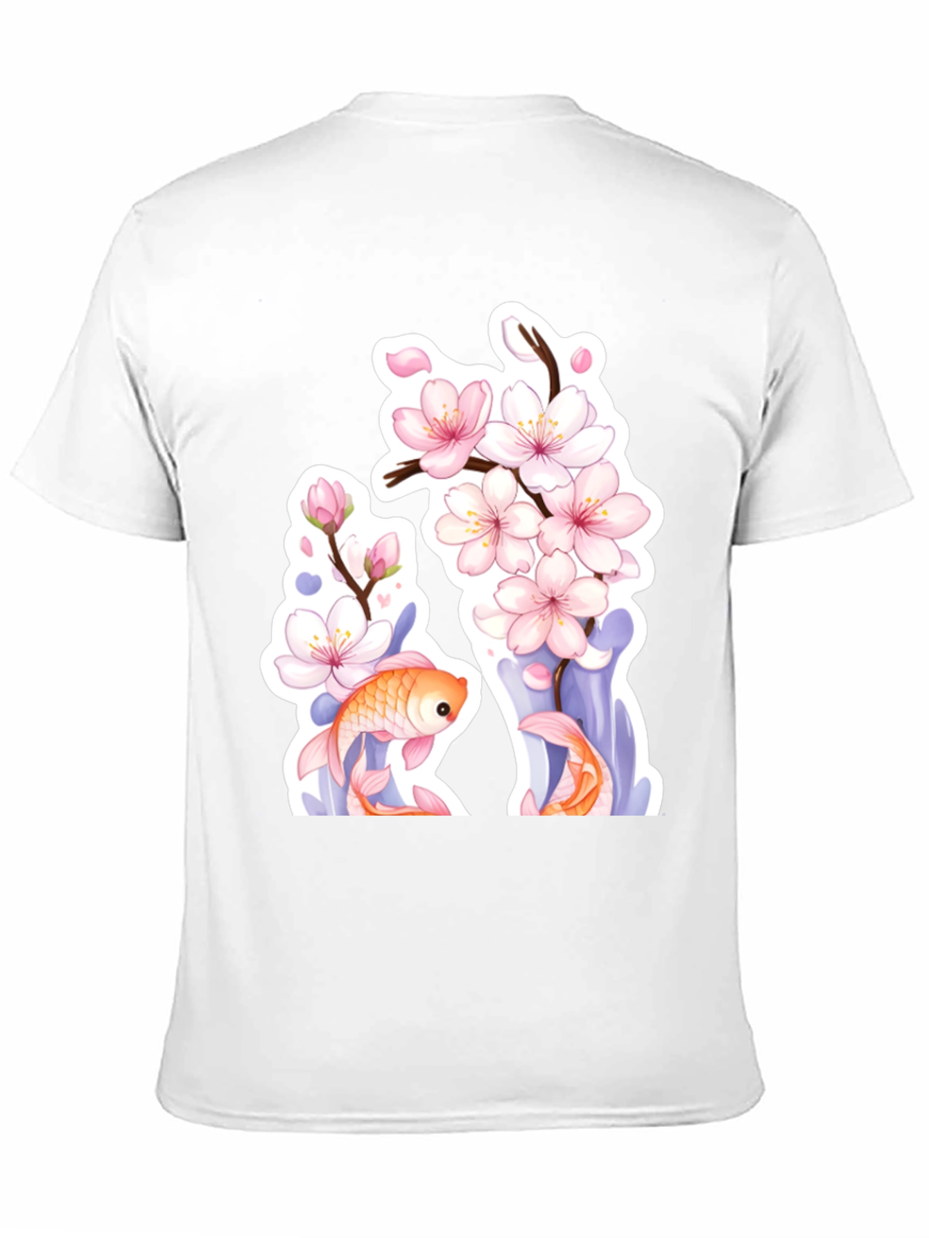 Cherry Blossom Koi Fish Graphic Tee