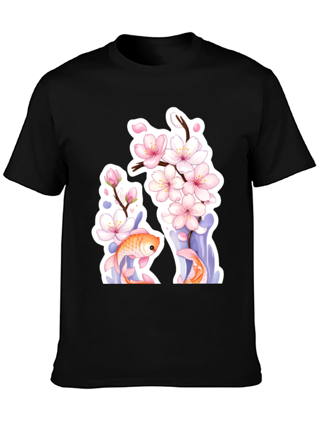 Cherry Blossom Koi Fish Graphic Tee