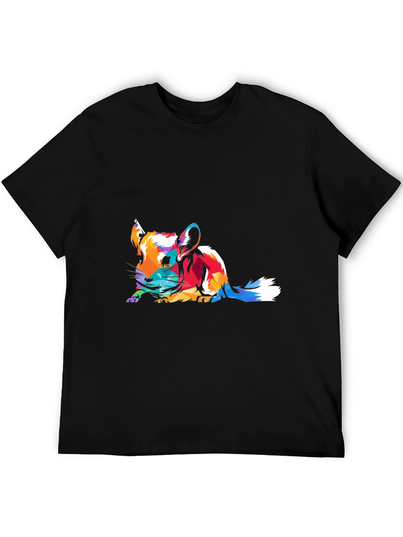Abstract Chinchilla Graphic Black T-Shirt
