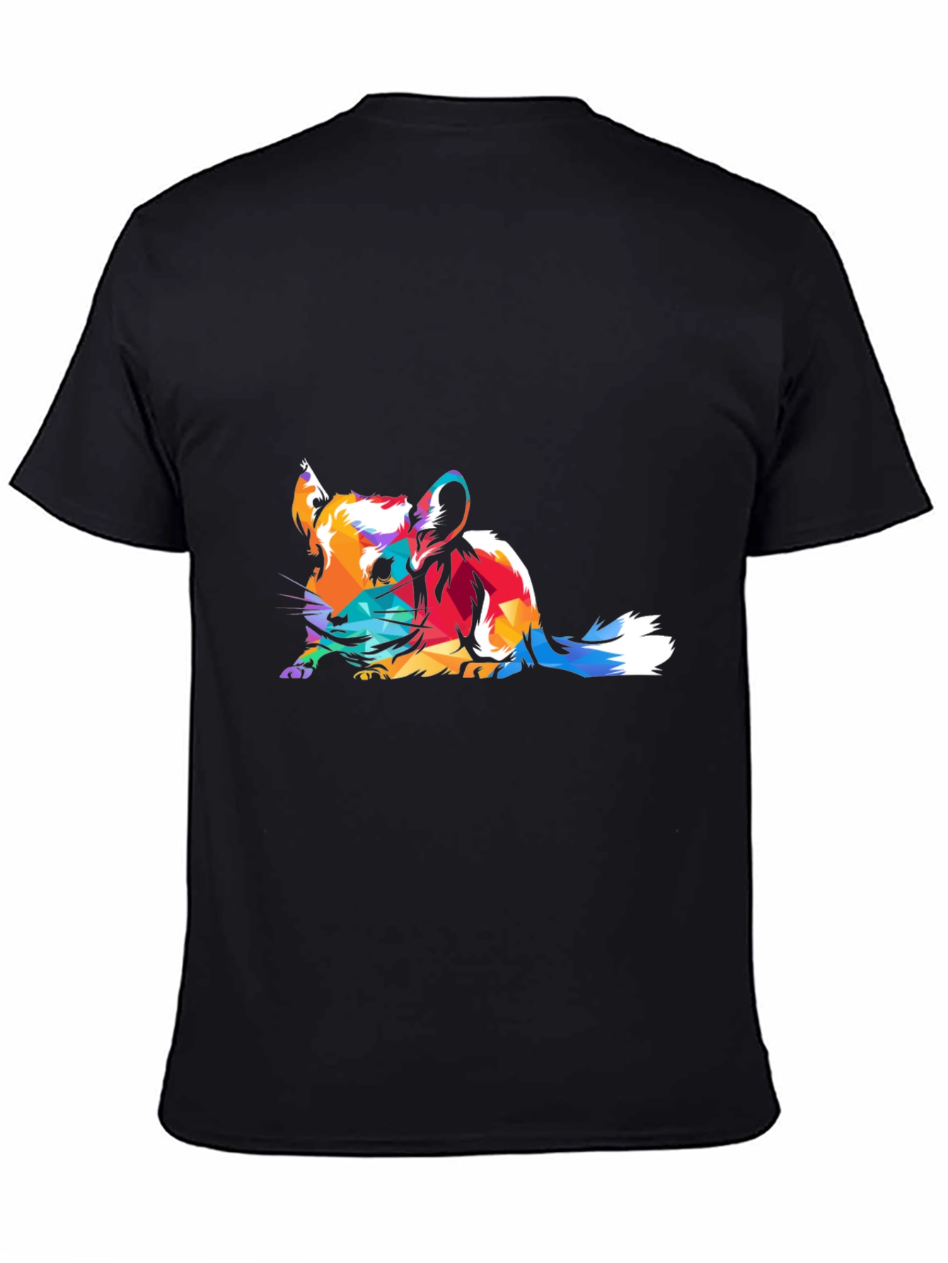 Abstract Chinchilla Graphic Black T-Shirt