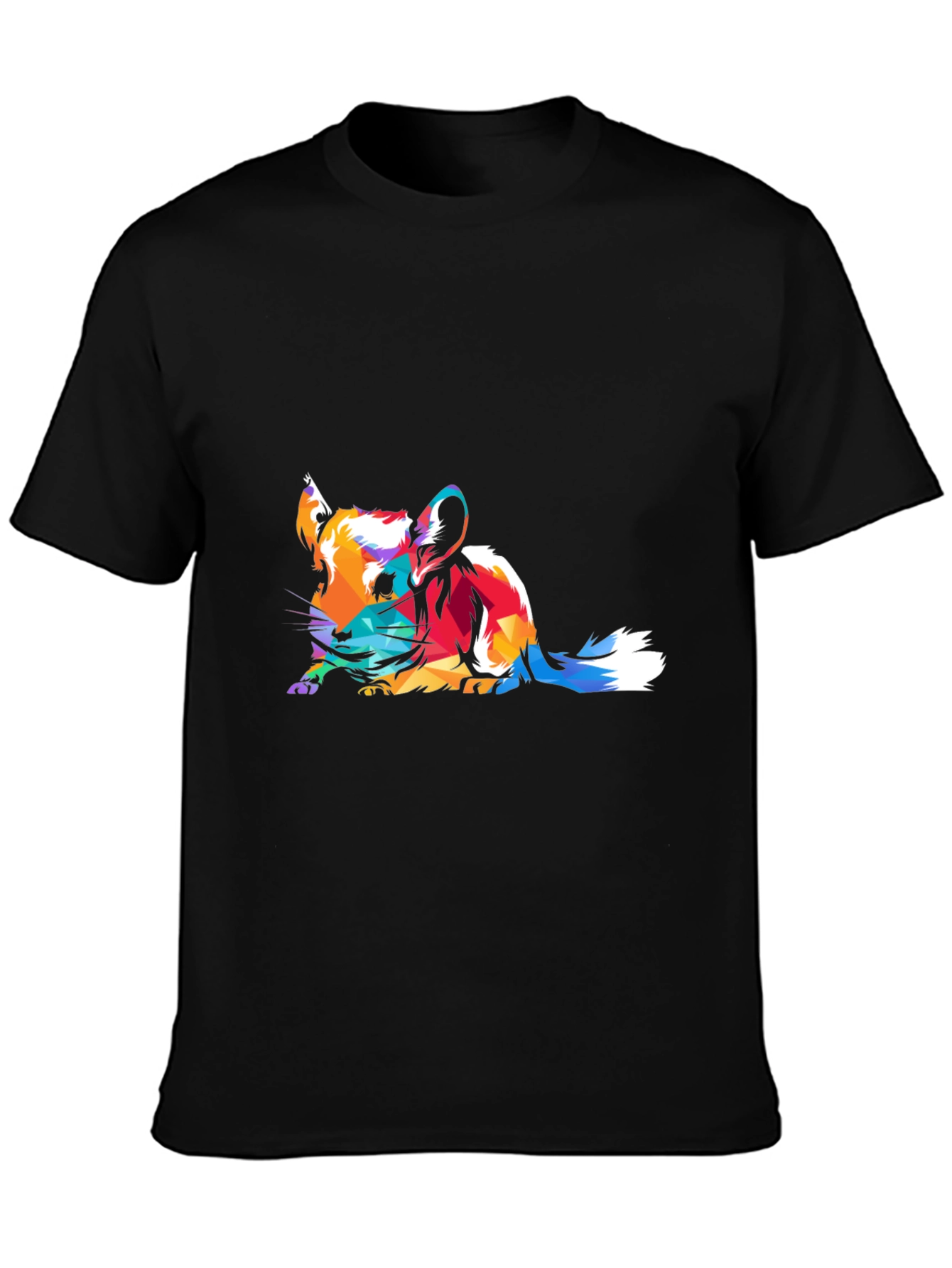 Abstract Chinchilla Graphic Black T-Shirt