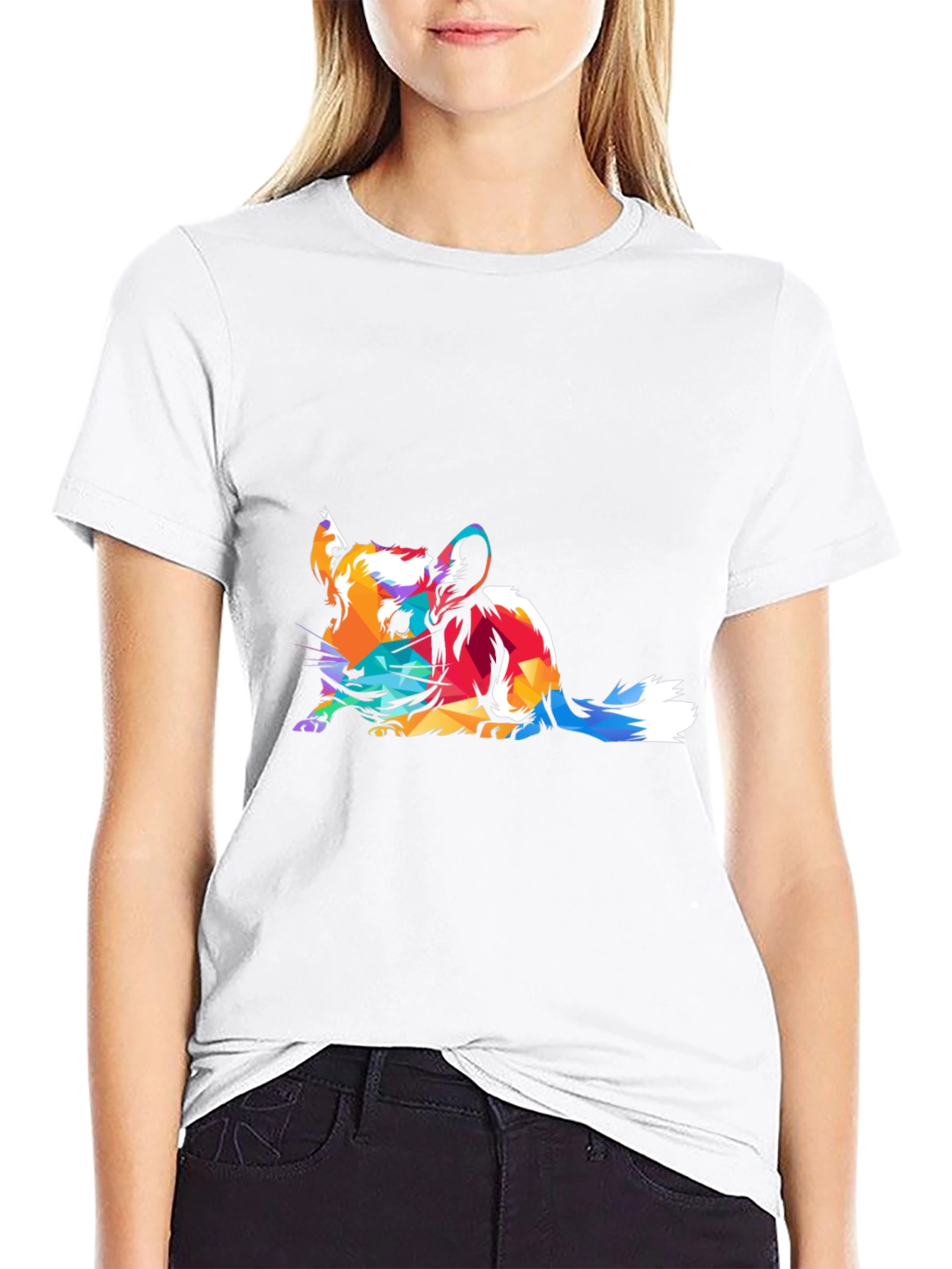 Abstract Chinchilla Graphic Black T-Shirt