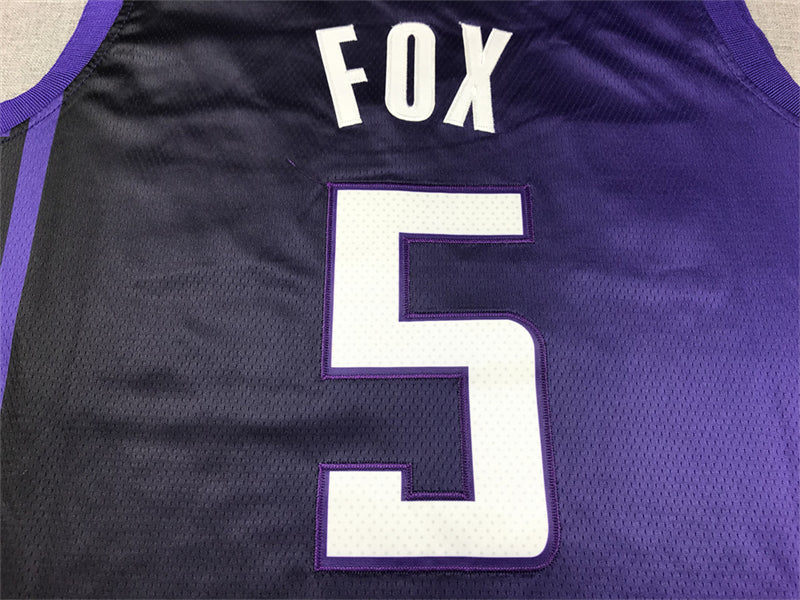 Men's Sacramento Kings De'Aaron Fox #5 Purple Swingman Jerseys - Statement Edition