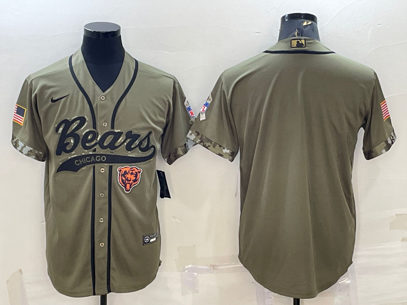Men's Chicago Bears Olive 2022 Salute To Service Limited Blank Jerseys