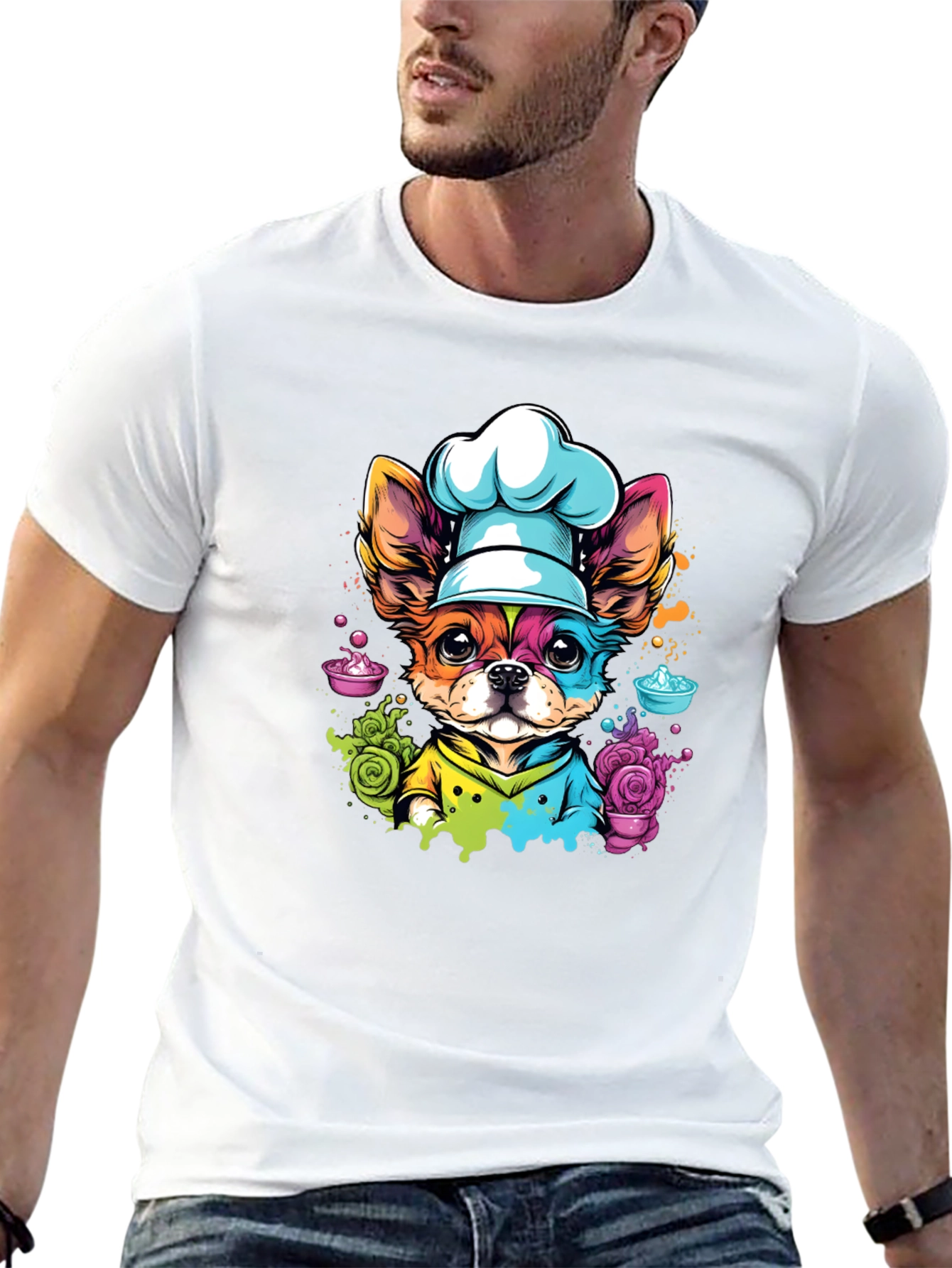 Chef Dog Graphic T-Shirt - Cute & Unique