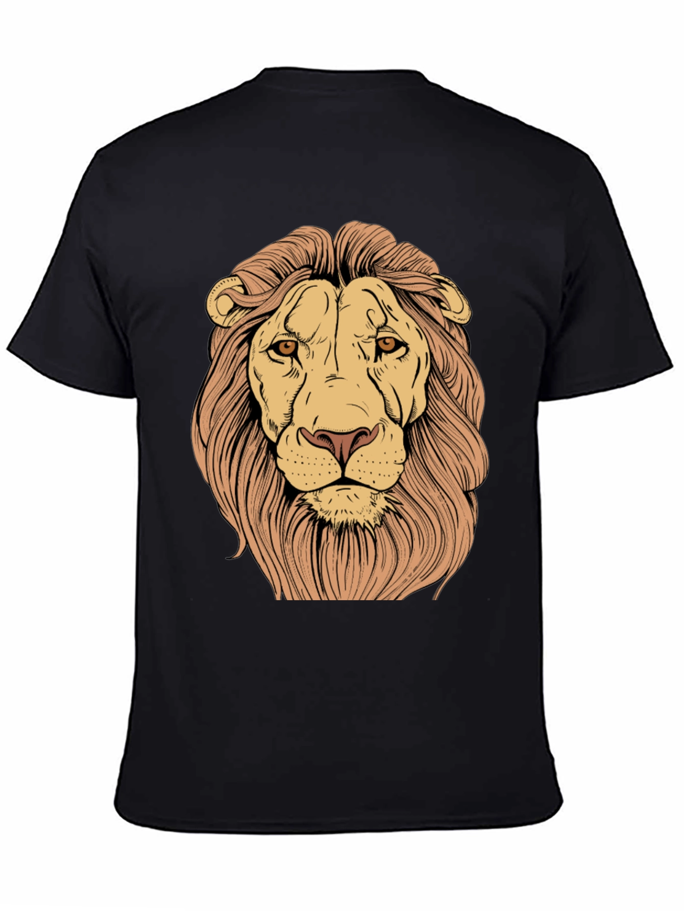 Lion Graphic Print Tee - Black