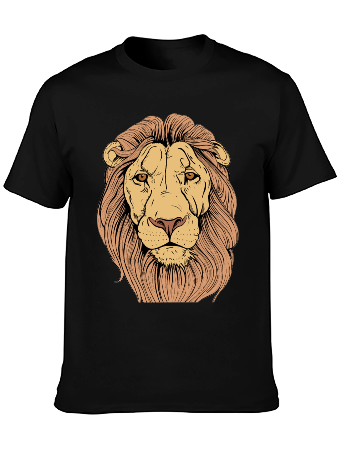 Lion Graphic Print Tee - Black