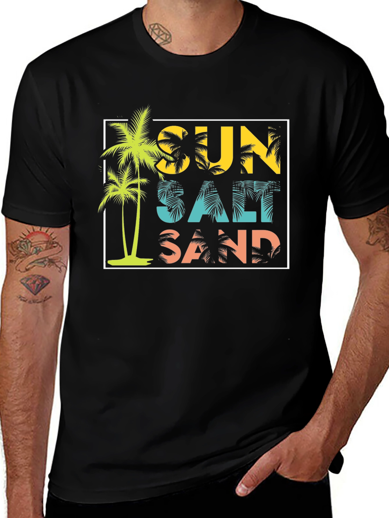 Sun Salt Sand Graphic Tee - Black