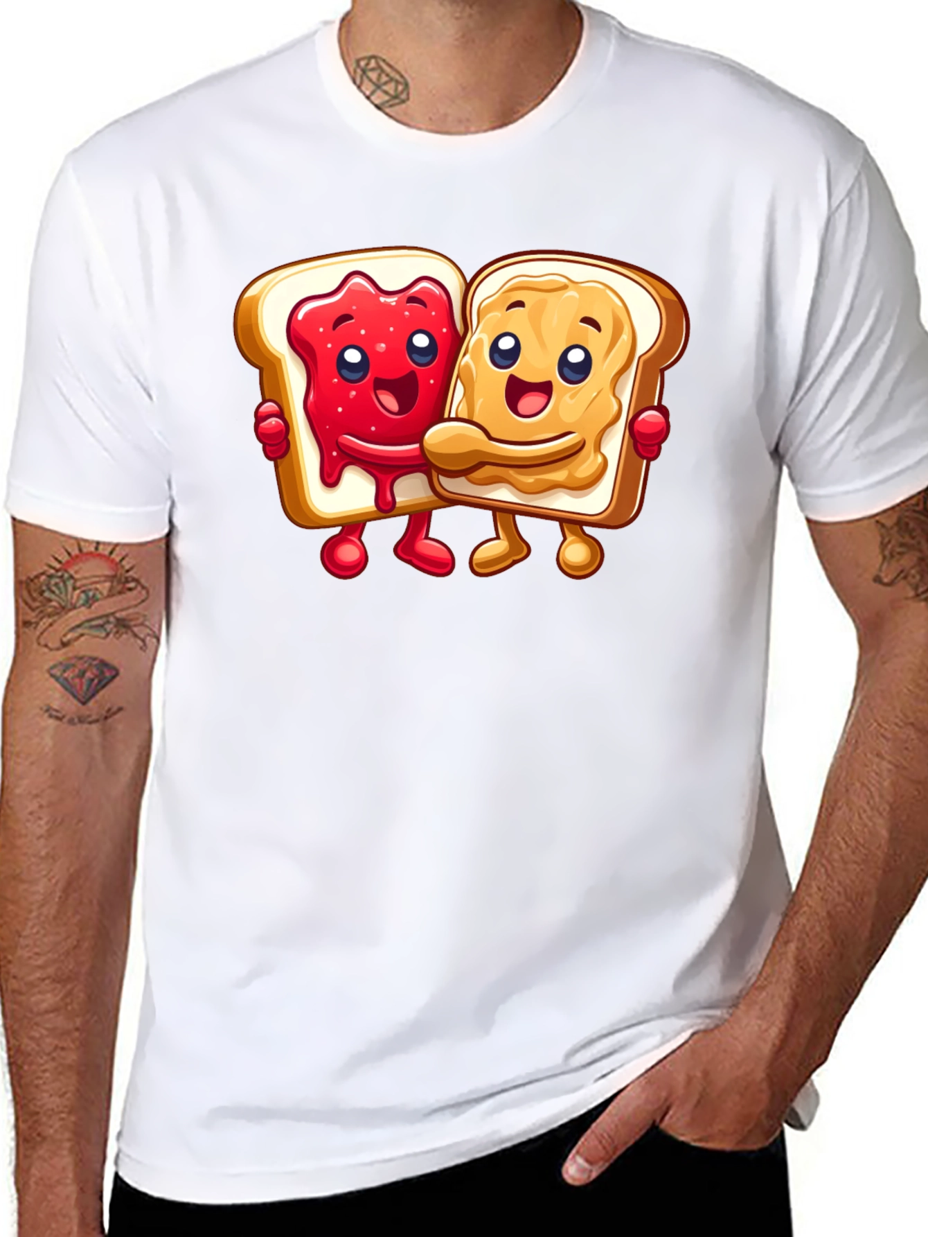 Peanut Butter & Jelly Toast Cartoon Graphic Tee