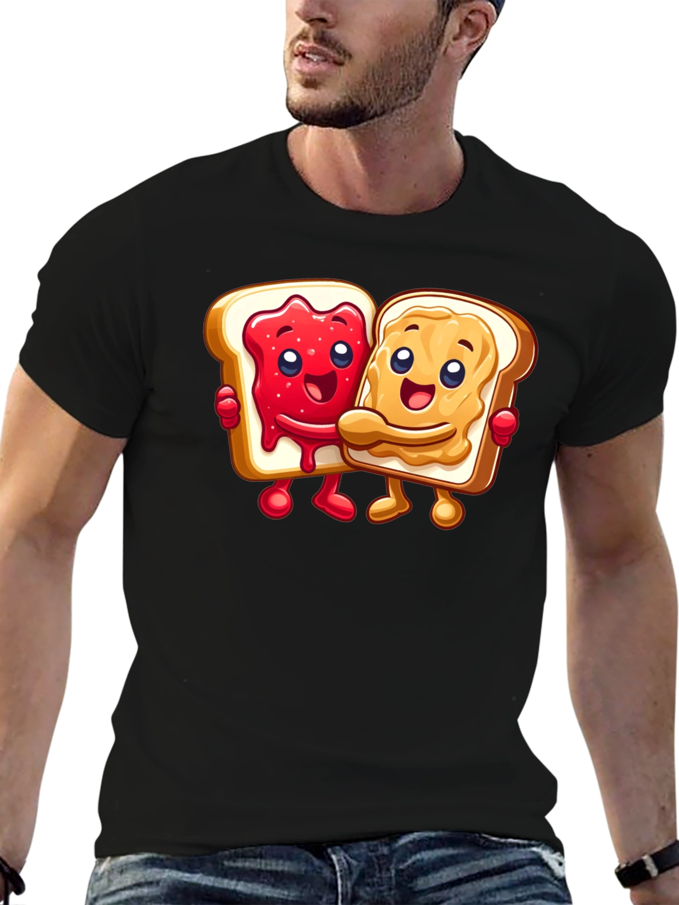 Peanut Butter & Jelly Toast Cartoon Graphic Tee