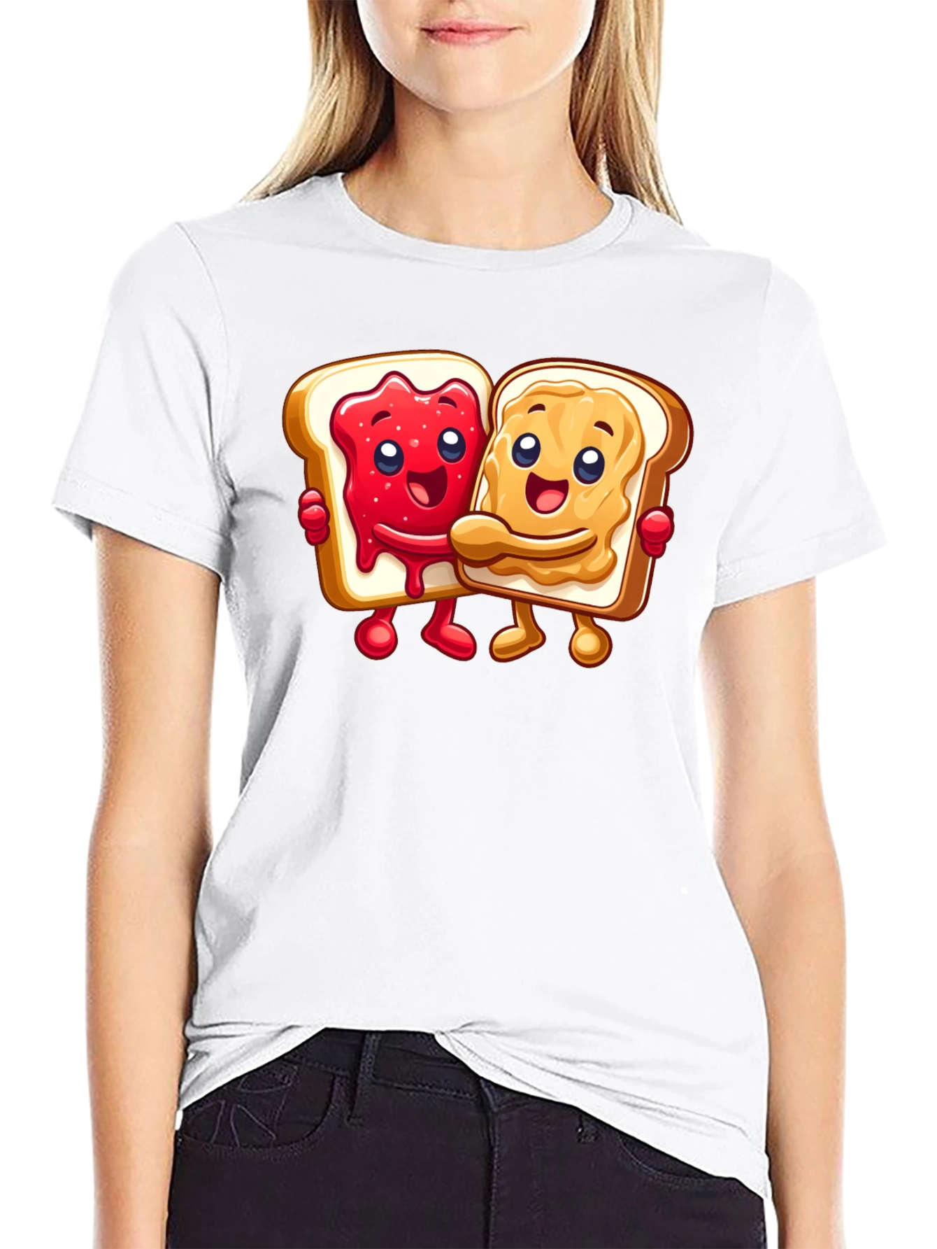 Peanut Butter & Jelly Toast Cartoon Graphic Tee