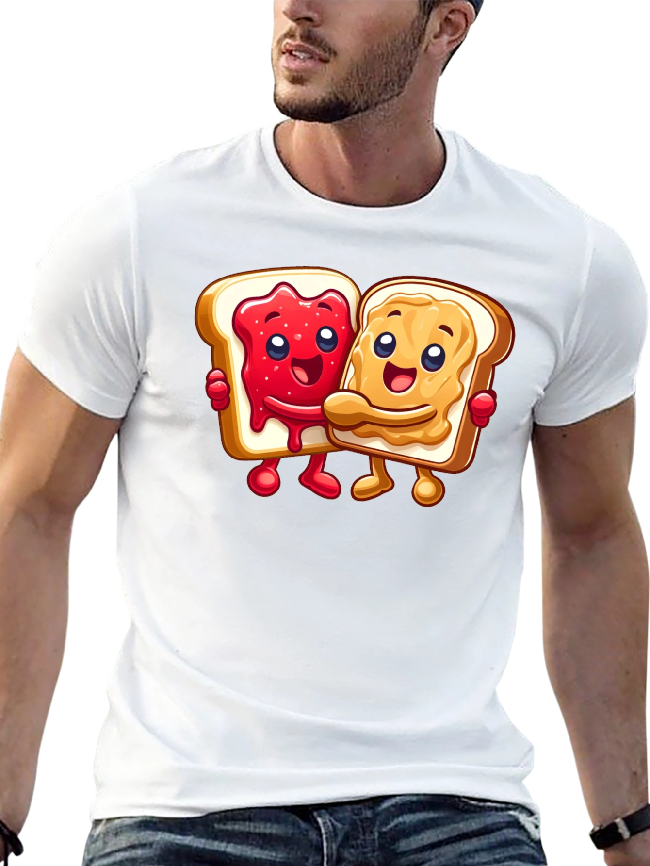 Peanut Butter & Jelly Toast Cartoon Graphic Tee