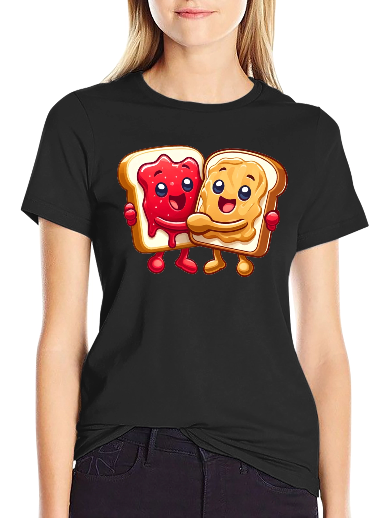 Peanut Butter & Jelly Toast Cartoon Graphic Tee