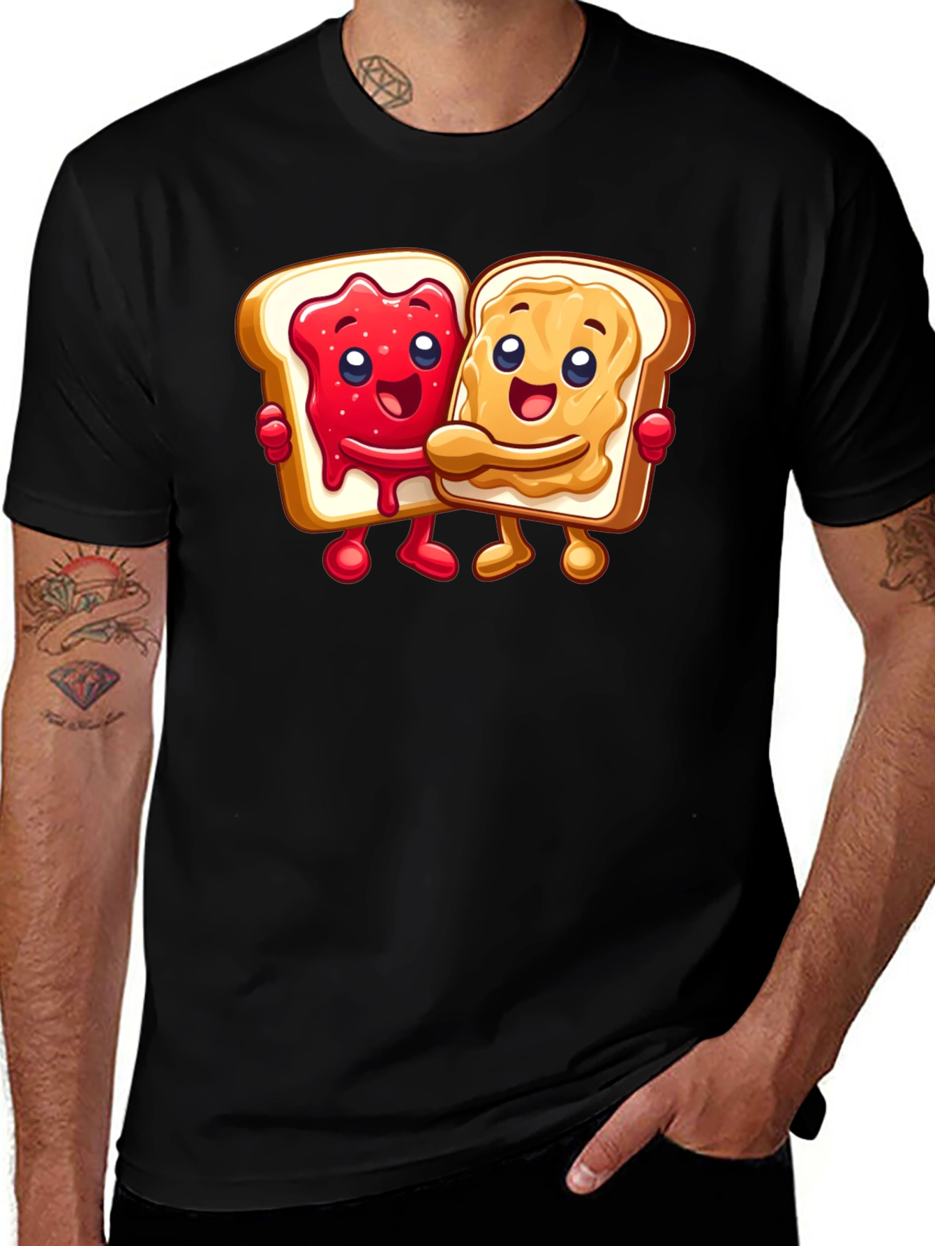 Peanut Butter & Jelly Toast Cartoon Graphic Tee