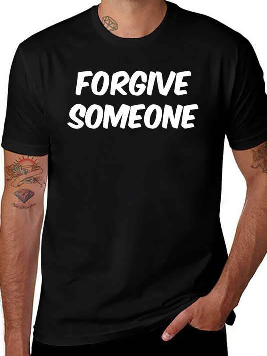 Forgive Someone Graphic Tee - Black Cotton T-Shirt