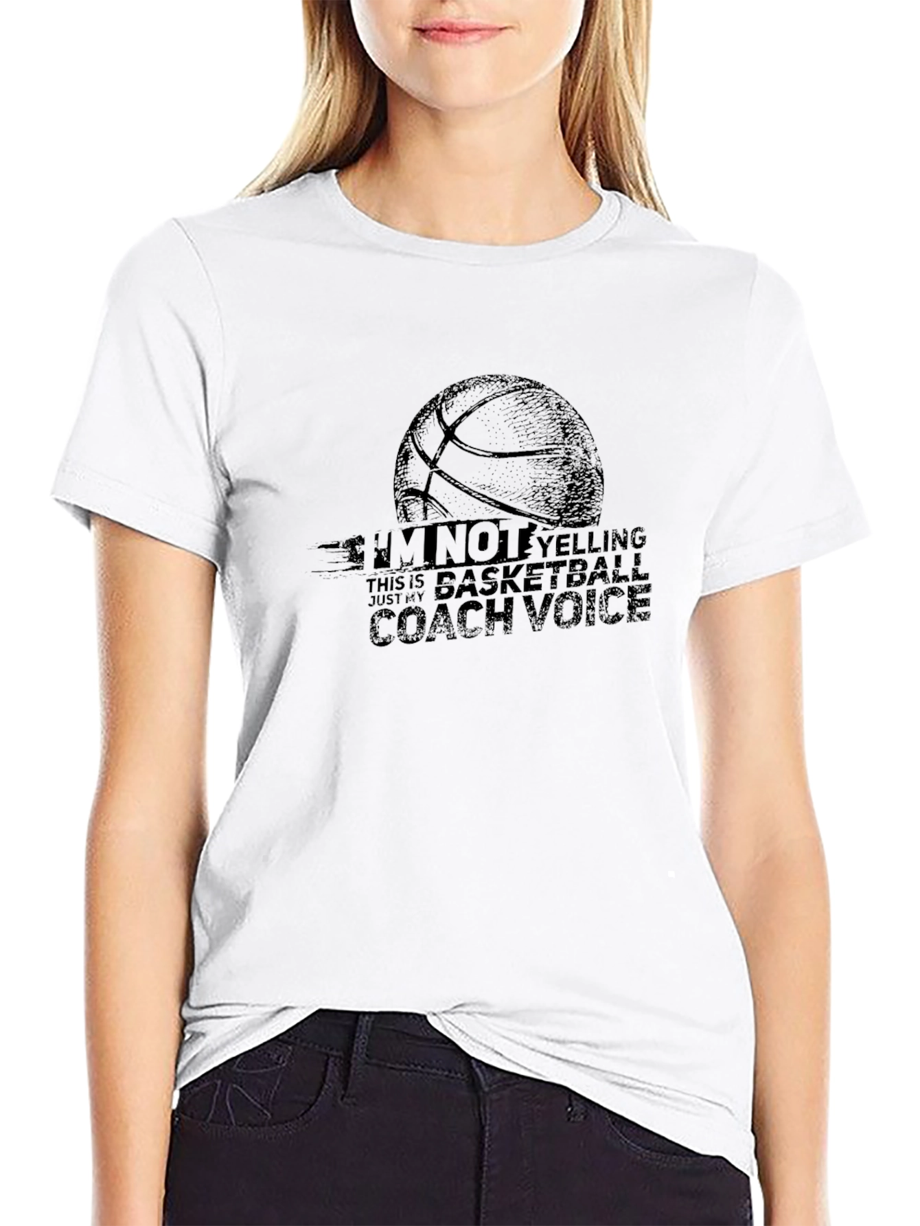 Basketball Coach Voice Graphic T-Shirt - Black