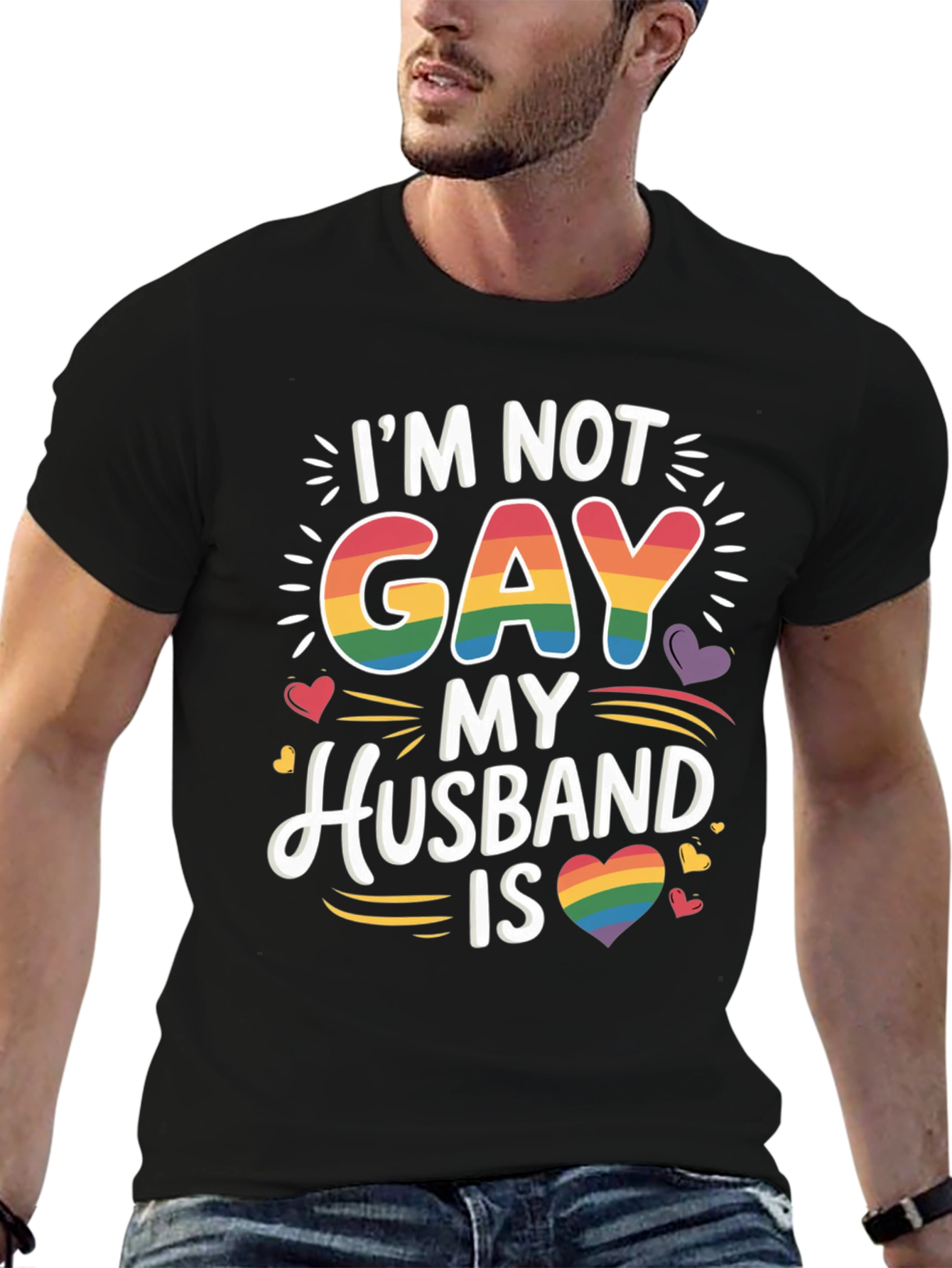 Im Not Gay My Husband Is Pride LGBTQ T-Shirt