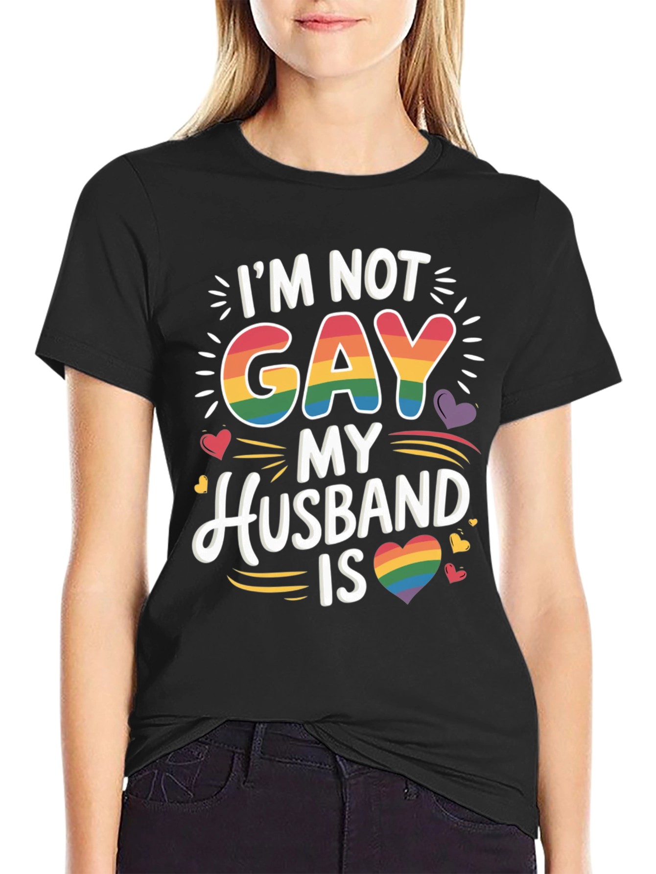 Im Not Gay My Husband Is Pride LGBTQ T-Shirt