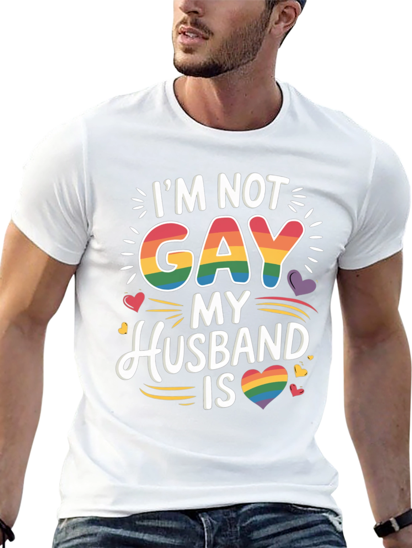 Im Not Gay My Husband Is Pride LGBTQ T-Shirt