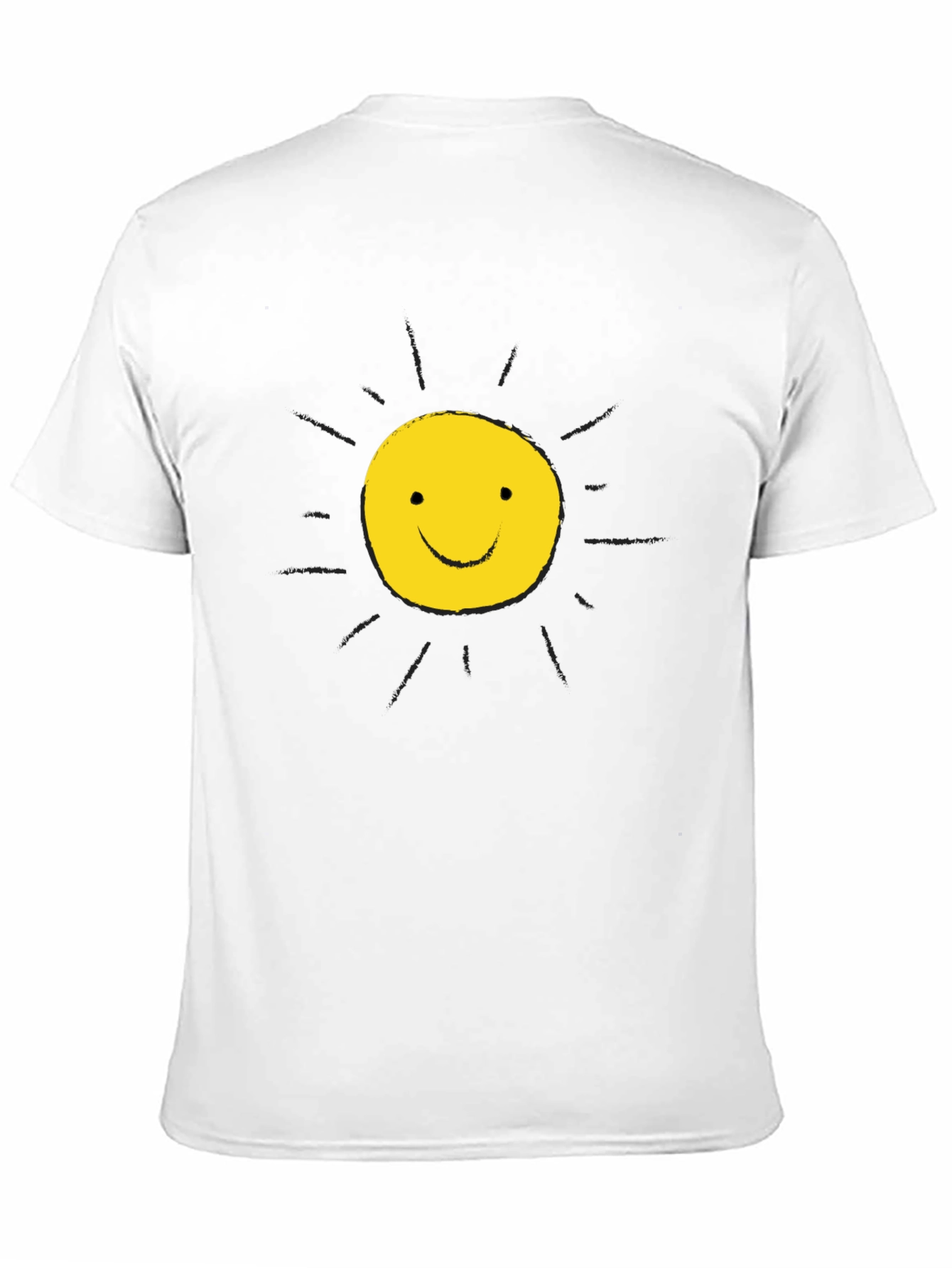 Happy Sun Graphic Tee - Black Cotton T-Shirt