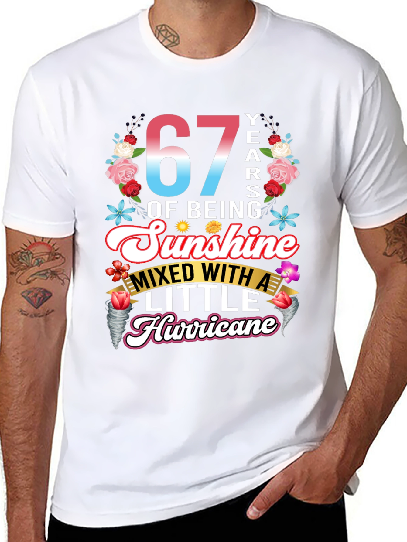 67th Birthday Sunshine Hurricane Graphic T-Shirt